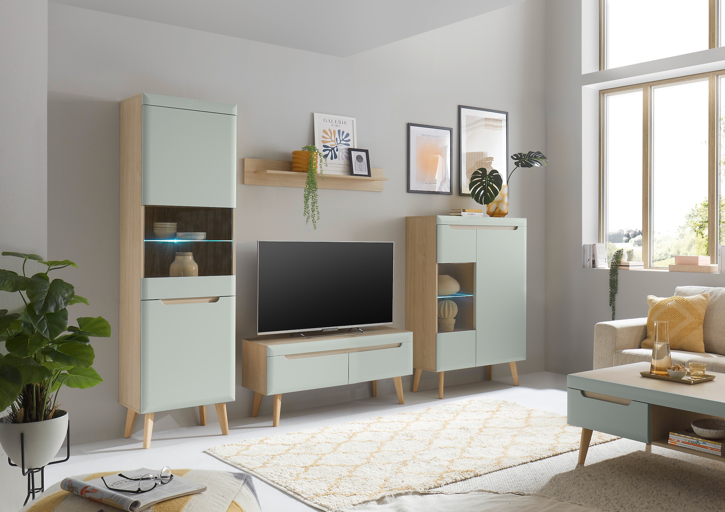 INOSIGN Lowboard »Torge, TV-Unterschrank, TV-Kommode, Fernsehschrank, TV-Board«, (1 St.), abgeschrägte Füße, drei Farben, Scandi Design, 107 cm breit