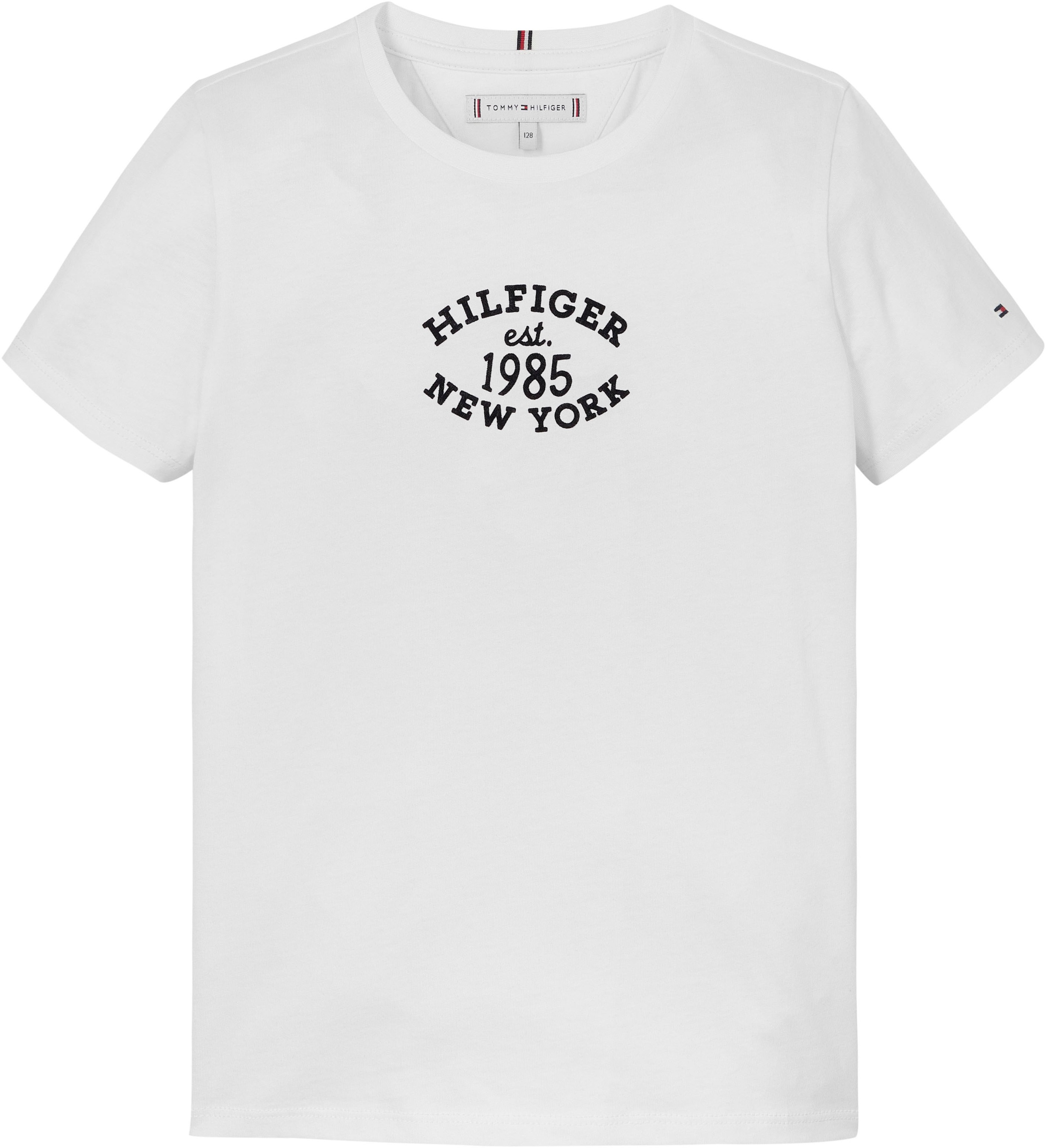 Tommy Hilfiger T-Shirt »MONOTYPE FLOCK«, Kinder bis 16 Jahre mit Logostickerei