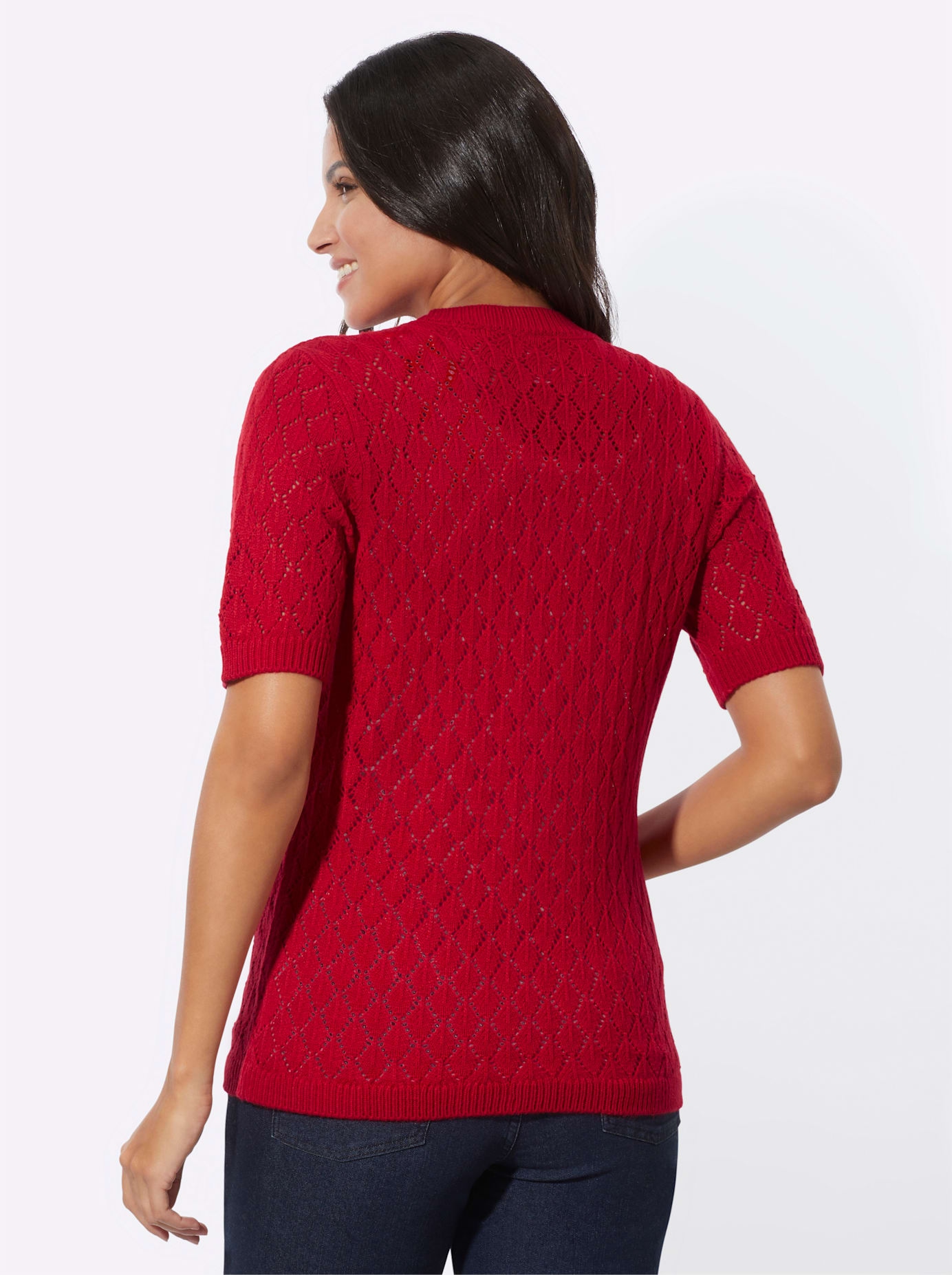 Classic Basics Ajourstrickjacke