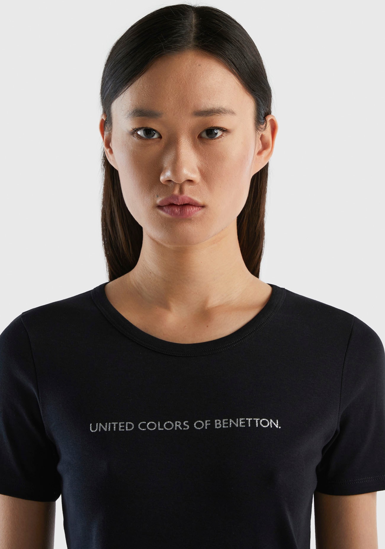 United Colors of Benetton T-Shirt, mit glitzerndem Druck