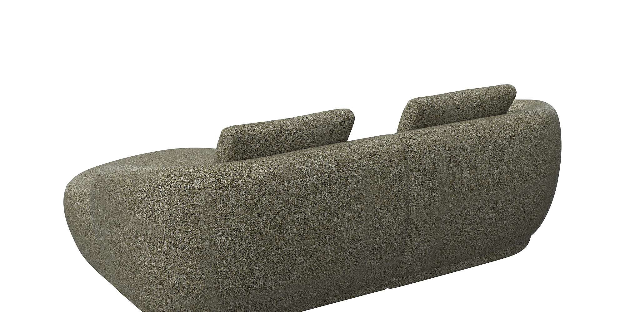 FLEXLUX Wohnlandschaft »Torino, rund, L-Form, Sofa-Ecke mit Recamiere, Longchair-Sofa«, Modernes, organisches Sofa-Design, Kaltschaum, Wellenunterfederung