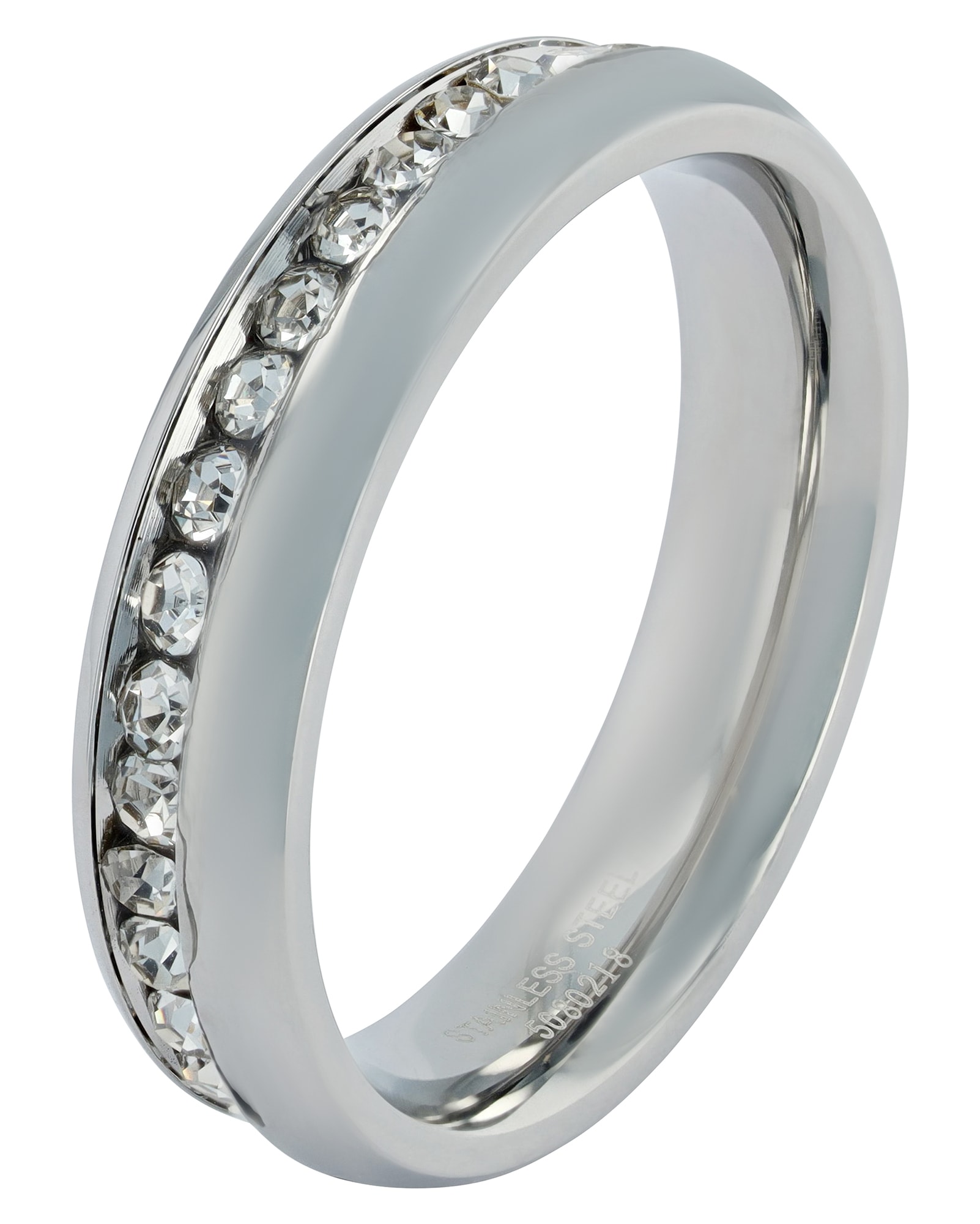 Adelia´s Fingerring »Edelstahl Ring Partnerring mit funkelnden Similisteinen Ringweite 56«