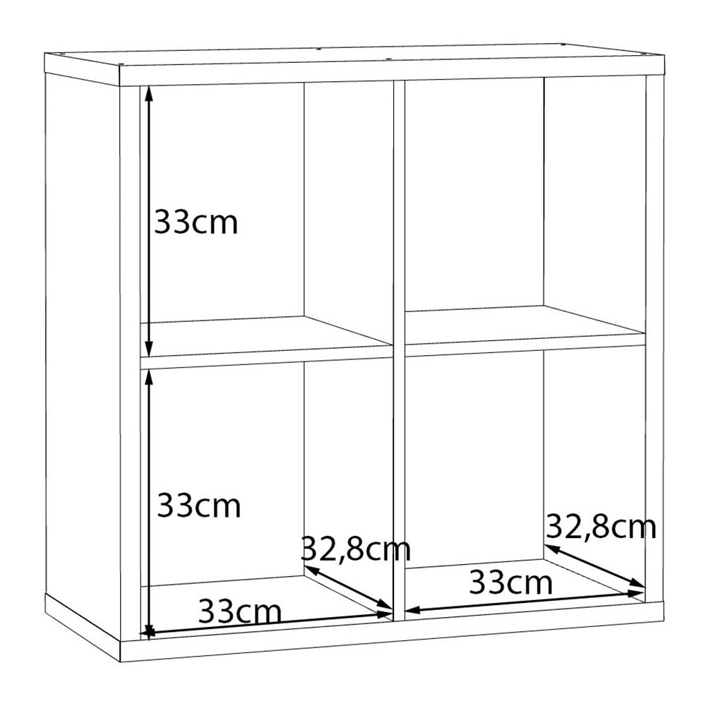 FORTE Standregal »Mauro« Fachgröße 33x33cm, 4 Fächer