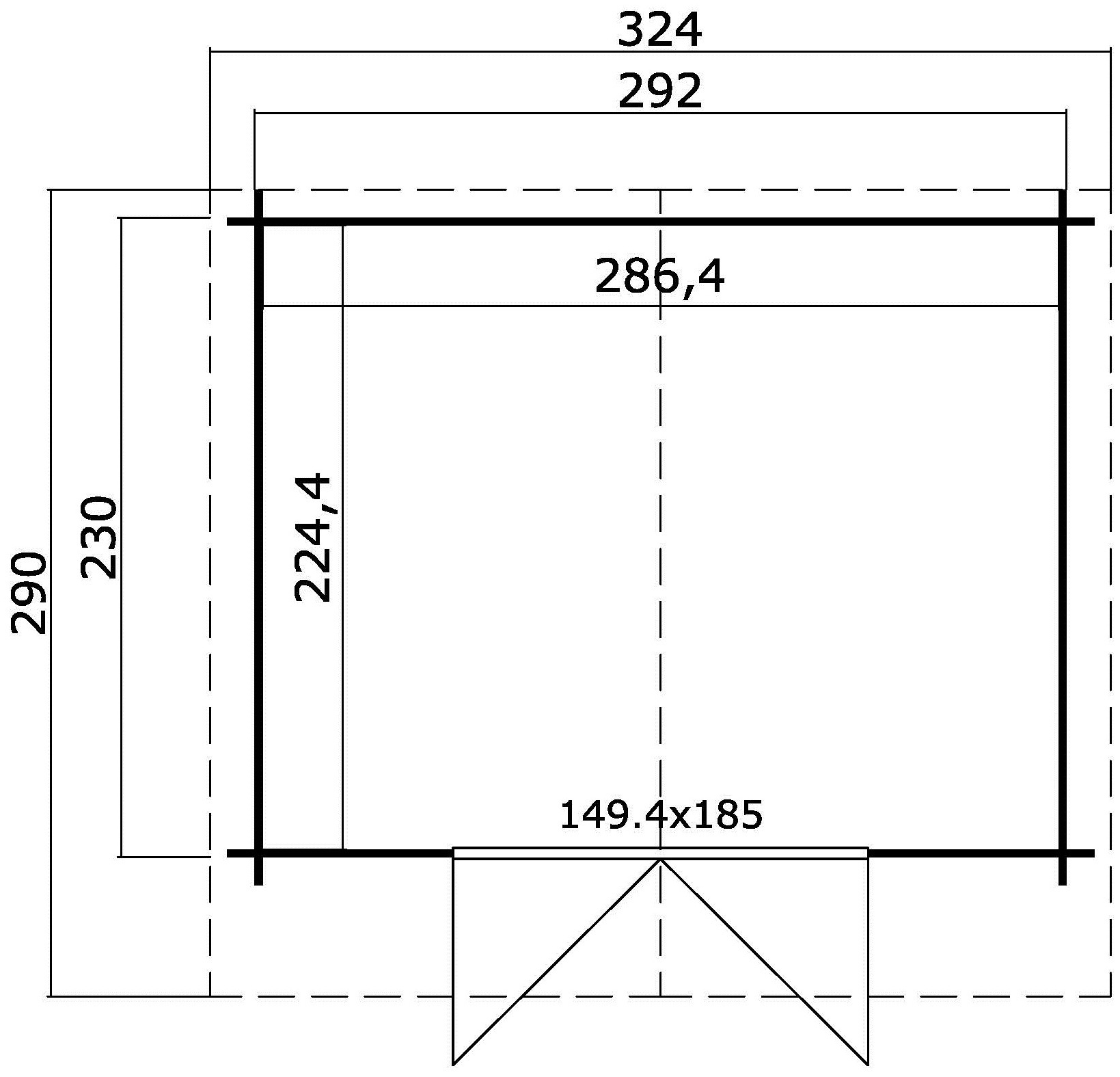 LASITA MAJA Gartenhaus »Baltimore« Blochbohlenhaus 28mm, Fundamentmass 2920x2300 , Schwedenrot