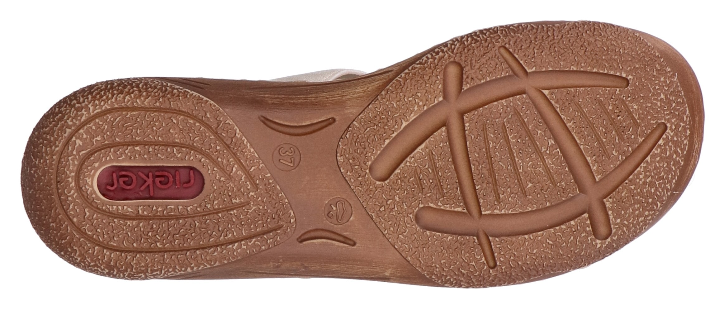 Rieker Pantolette, Sommerschuh, Strandschuh, Schlappen, Urlaubschuh mit Klettverschluss