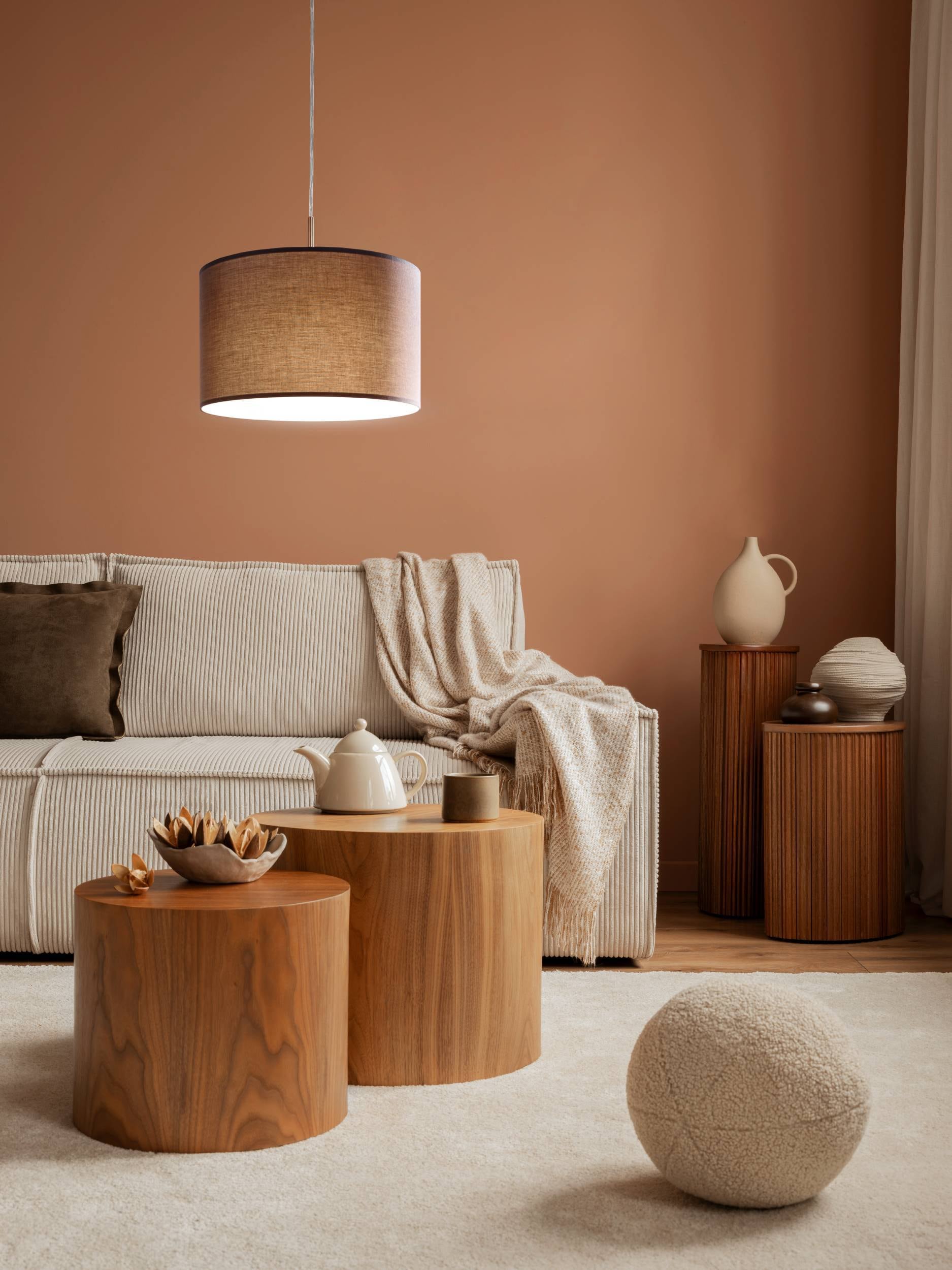 EGLO Hängeleuchte »Pasteri Pendellampe, Hängelampe, Stahl und Stoff, E27, Esszimmerlampe« E27 1 Stk. Textil Pendelleuchte, Hängeleuchte aus Stahl und Stoff, E27, Ø: 38 cm