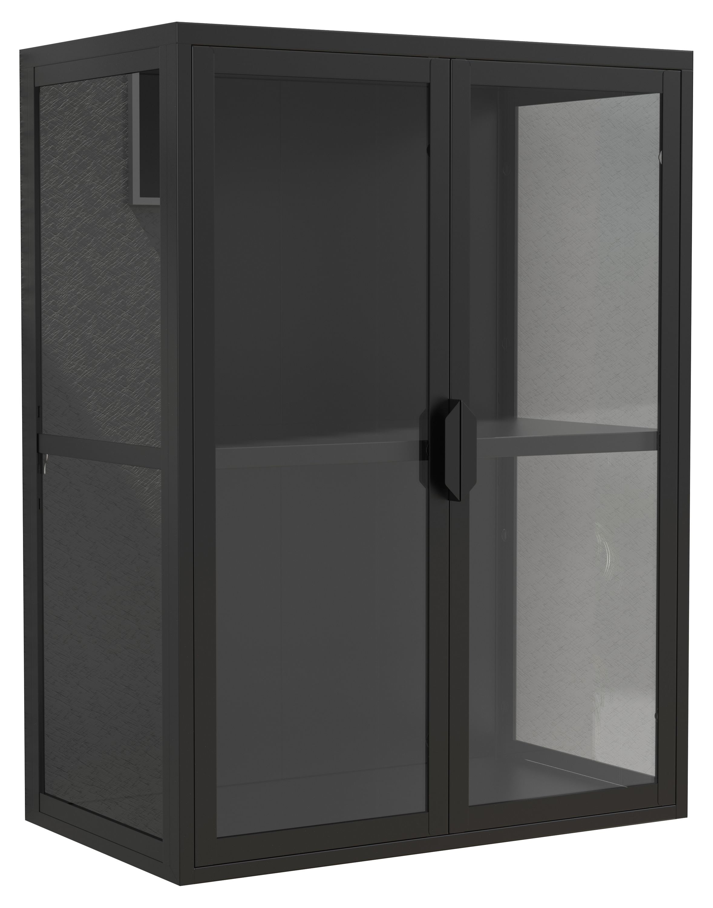 VCM Wandregal »VCM Glasvitrine hängend | Vitrine Glas mit ESG-Sicherheitsglas | Maße ca. H. 80 x B. 60 x T. 35 cm | Hängevitrine Glas | Modern und platzsparend | Glas Vitrinenschrank - Flokas M«