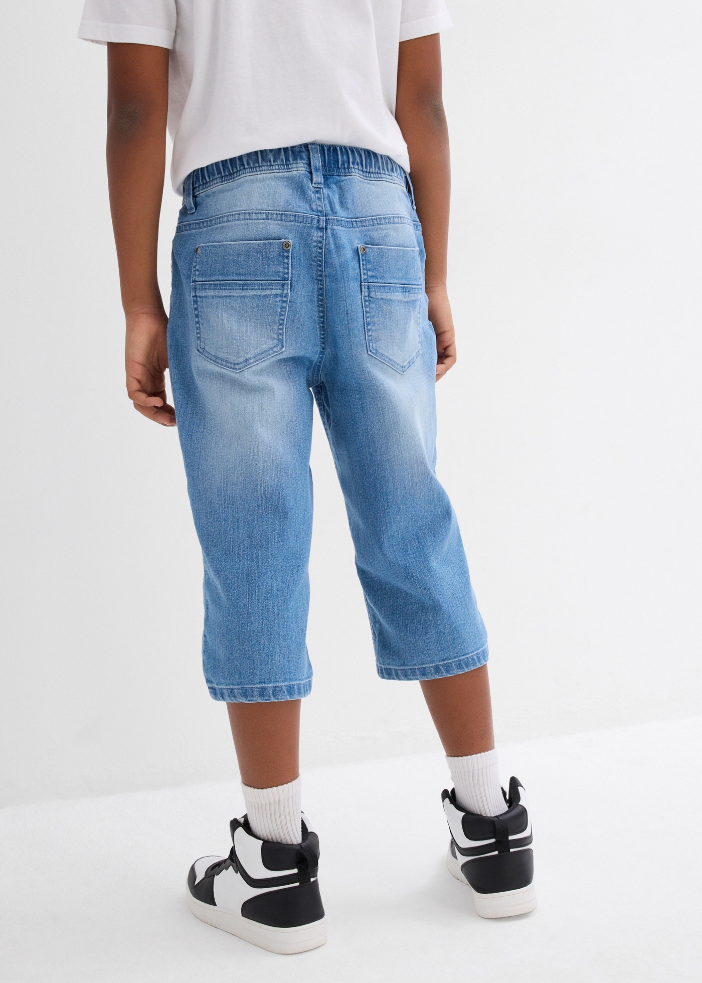 bonprix Bermudas »Schlupf-Jeans-Longbermuda, Slim Fit«  aus Baumwolle, Polyester und Elasthan, Slim Fit Passform