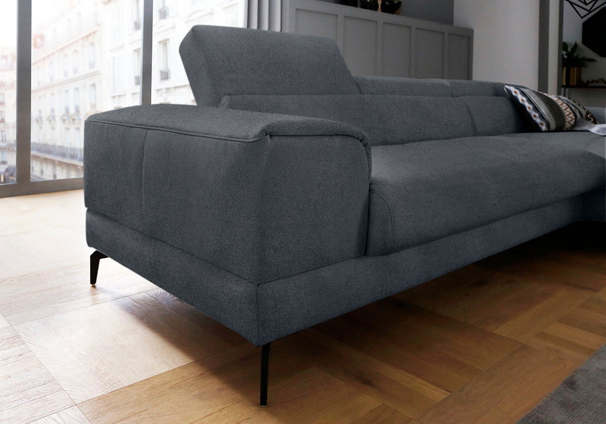 W.SCHILLIG Ecksofa »piedroo, Designsofa mit tollem Sitzkomfort, L-Form« Kopfteilverstellung, wahlweise mit Sitztiefenverstellung, Breite 303cm