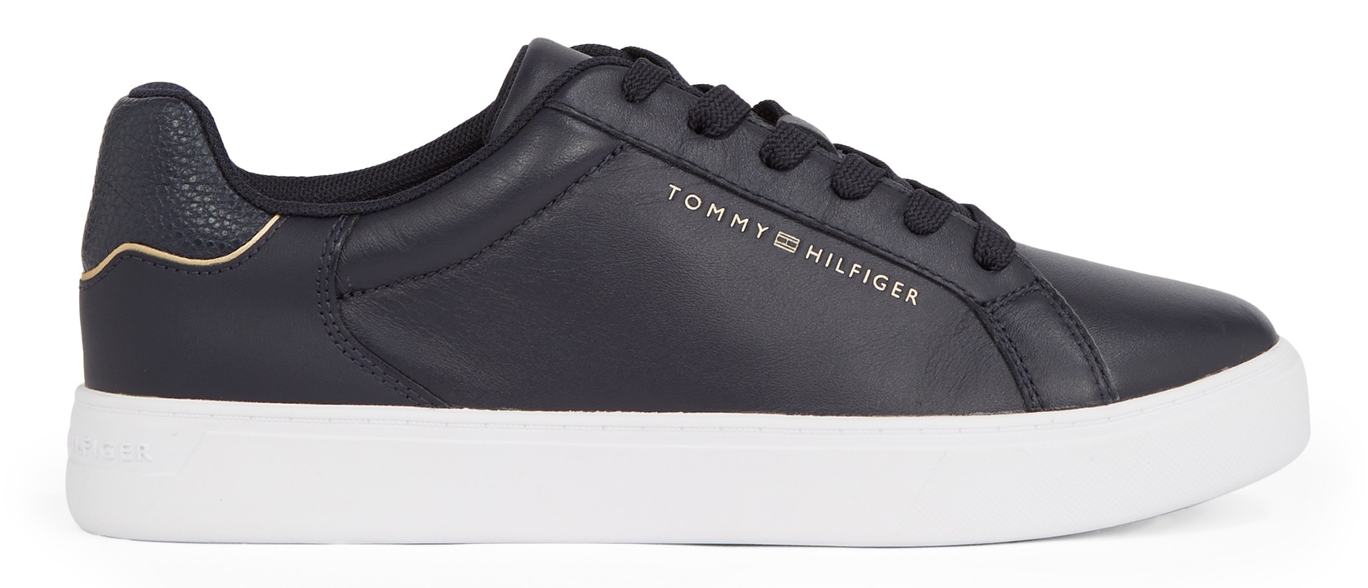 Tommy Hilfiger Plateausneaker »ESSENTIAL COURT SNEAKER«, Freizeitschuh, Halbschuh, Schnürschuh mit Logoprägung