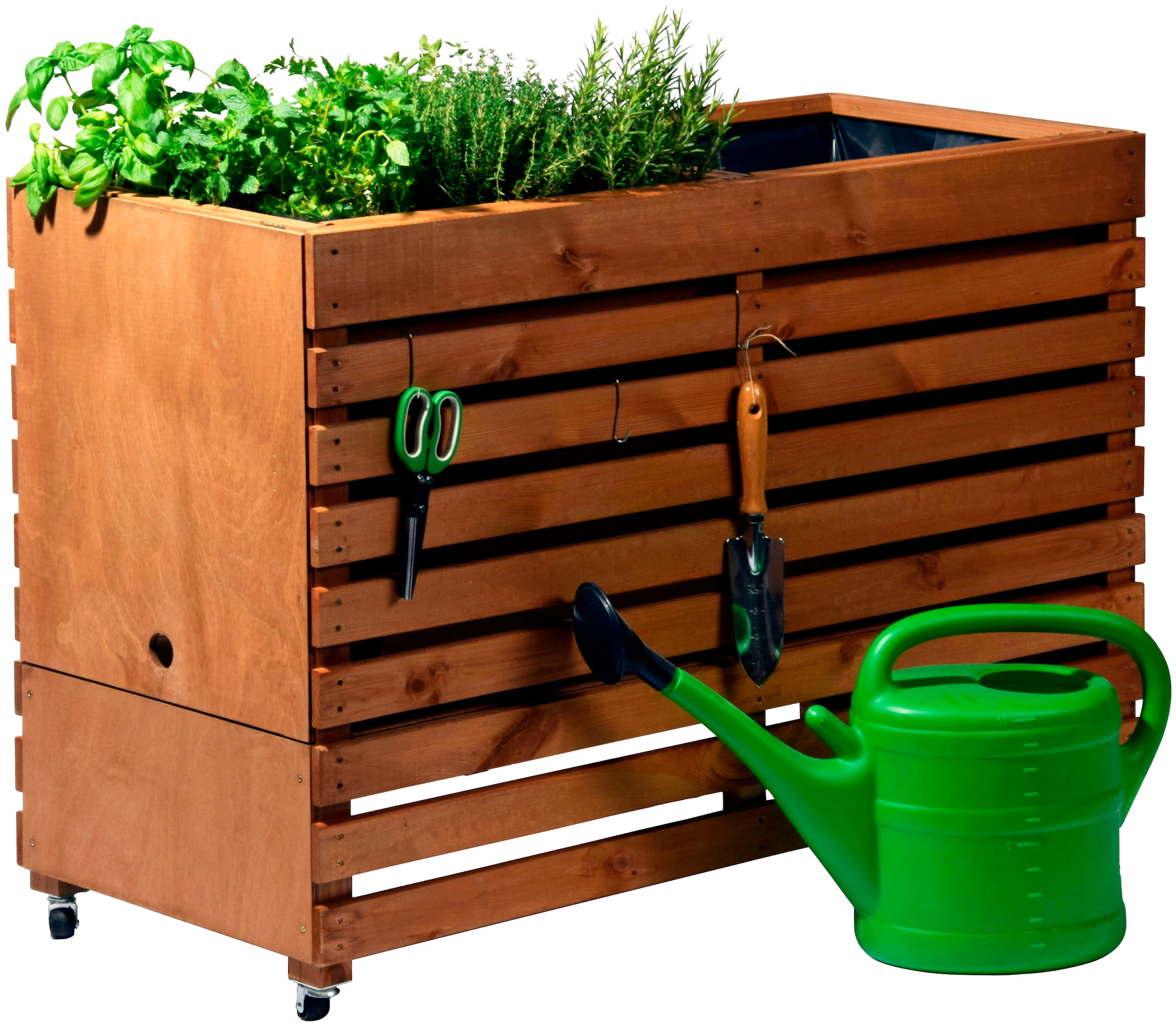 dobar Hochbeet »Gr. XXL«, BxTxH: 115x45x75 cm, auf Rollen mit 2 Pflanzkästen