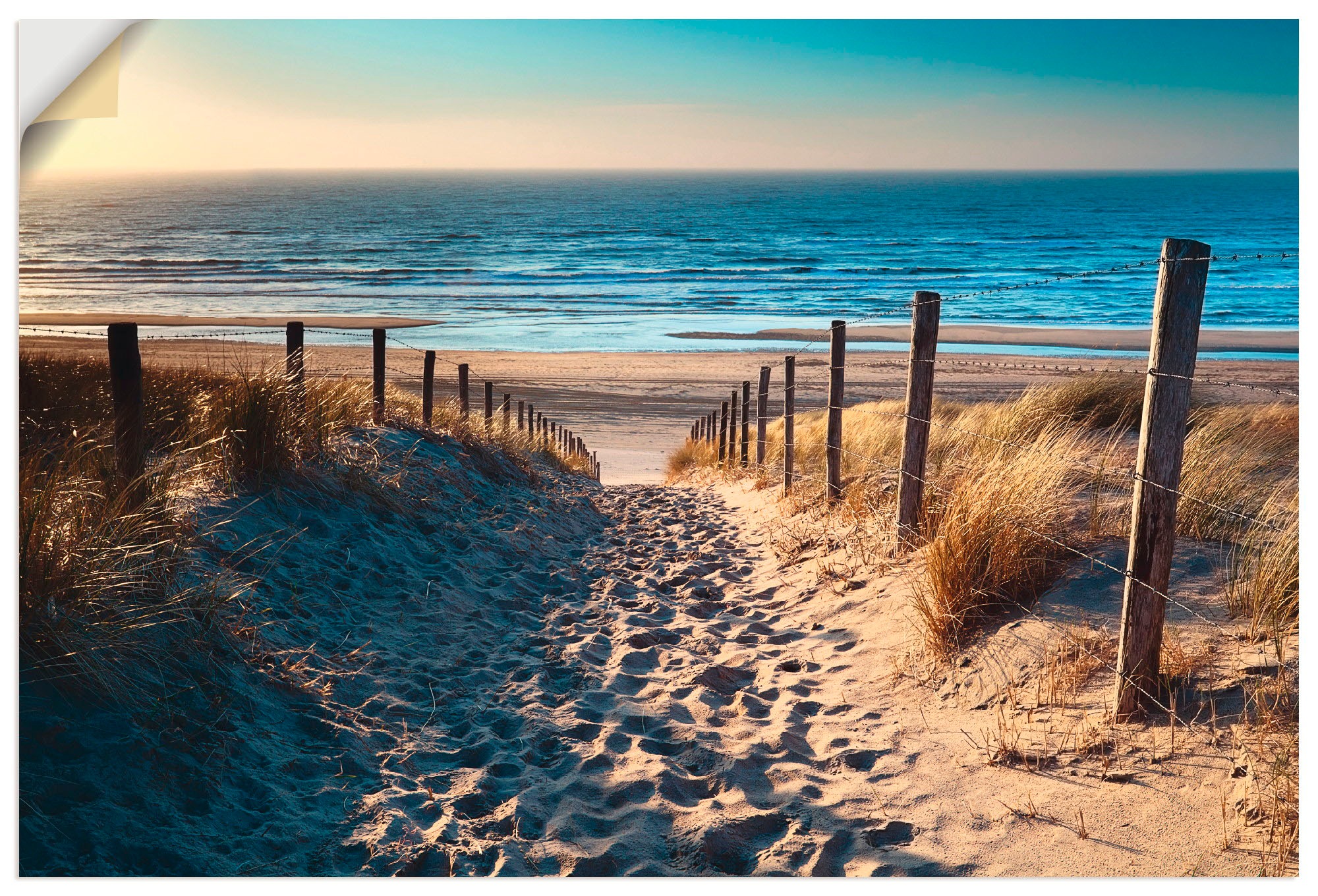 Artland Wandbild »Weg zum Nordseestrand Sonnenuntergang«, Strand, (1 St.)