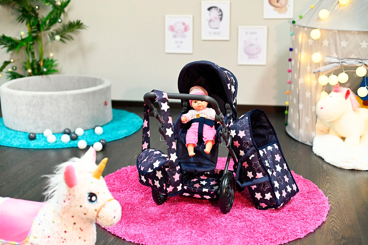 Knorrtoys® Kombi-Puppenwagen »Ruby«, mit Wickeltasche