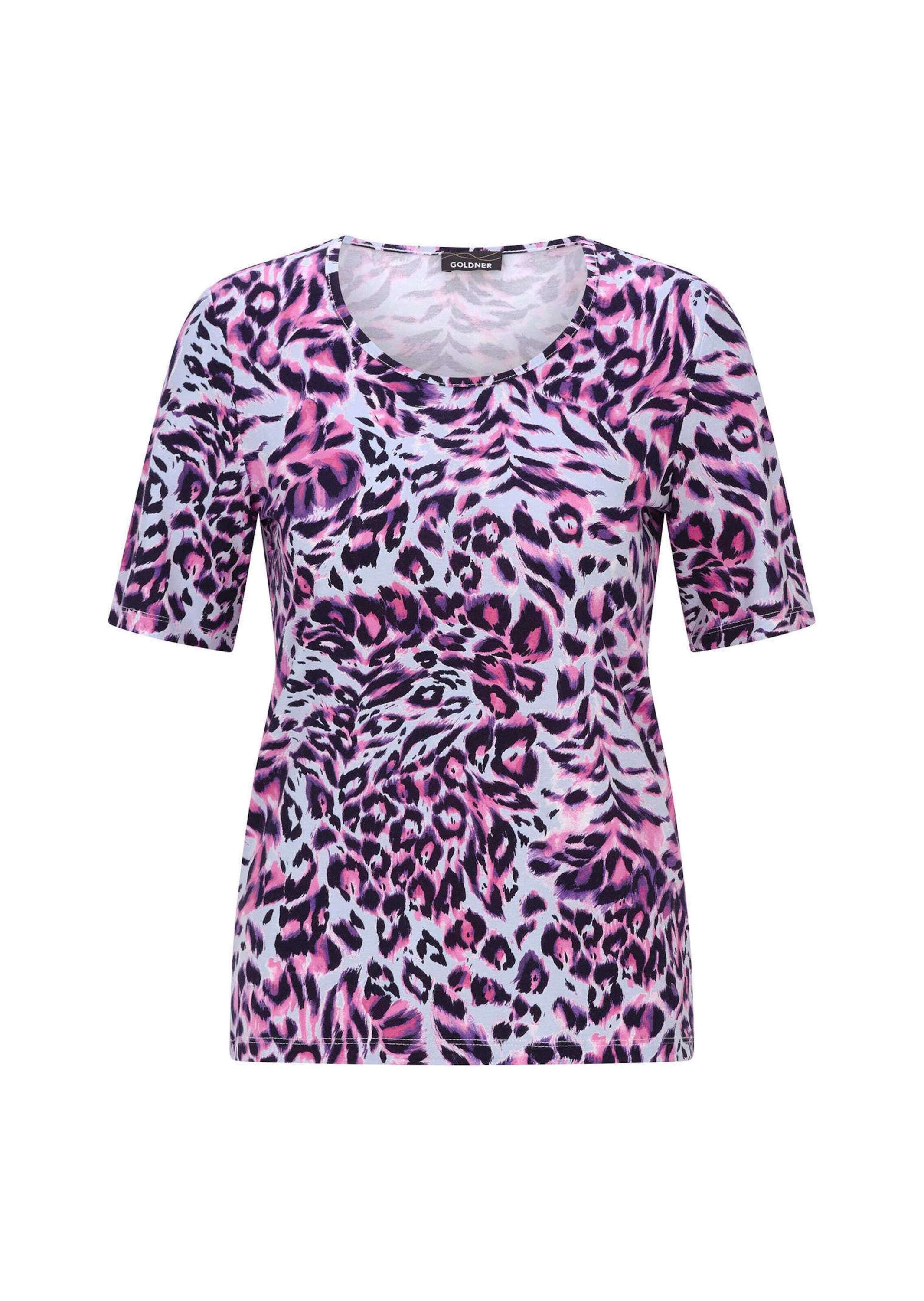 GOLDNER Kurzarmshirt »Jersey-Shirt mit Animal Print« stretchbequemer Viskosejersey