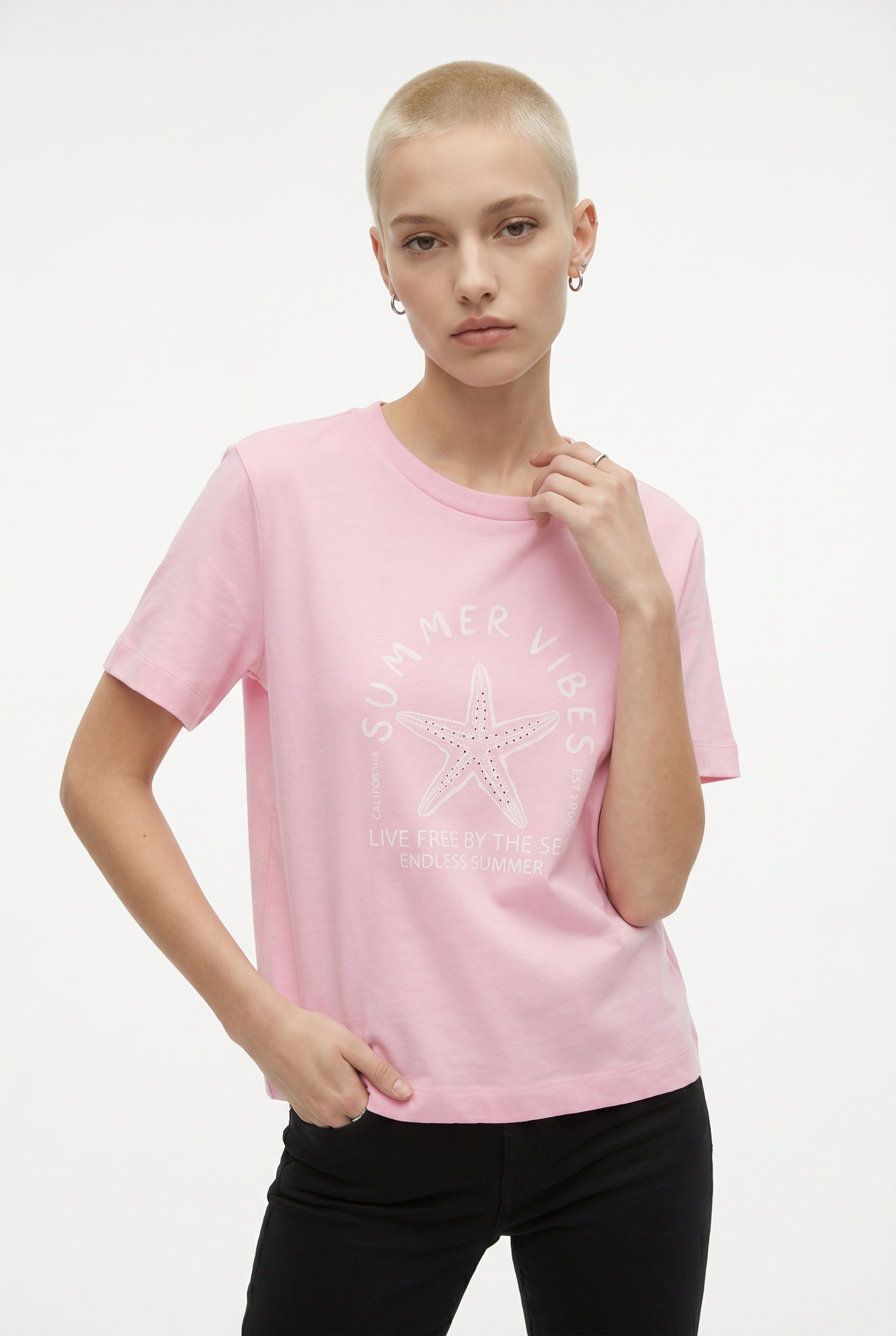 Vero Moda Kurzarmshirt »VMPALMA METTE SS TOP BOX JRS« Baumwolle