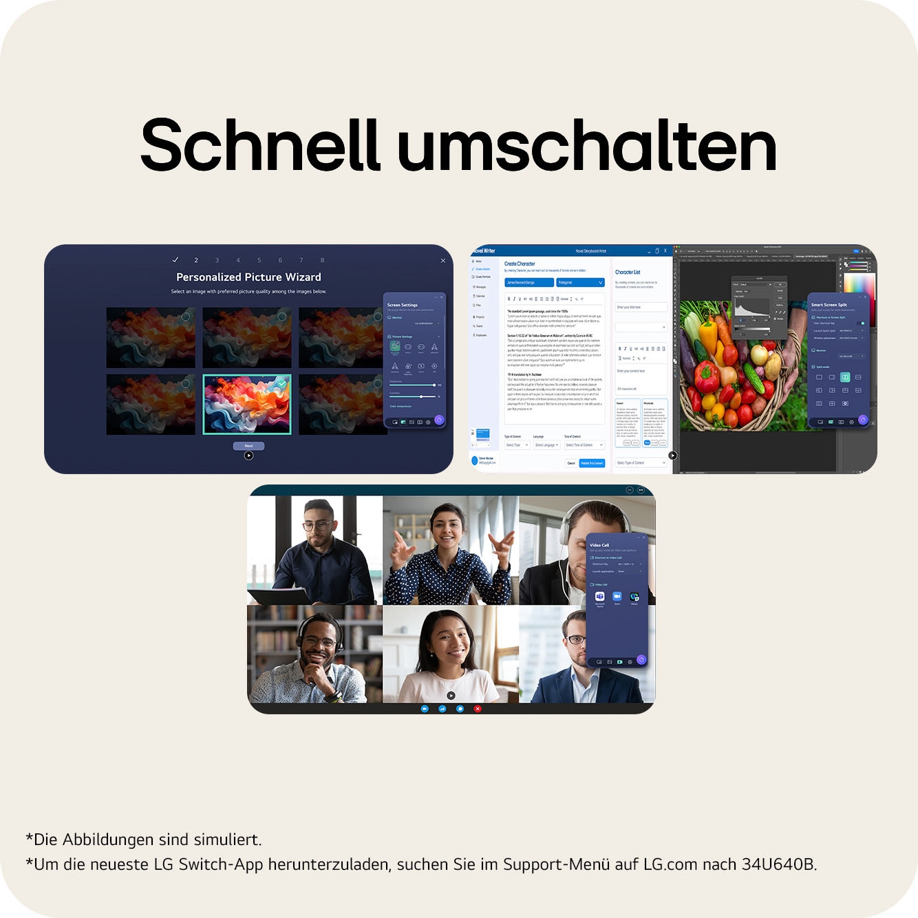 LG Curved-LED-Monitor »34U640B« 86 cm/34 ″  3440 x 1440 px UWQHD 5 Reaktionszeit 144 Hz