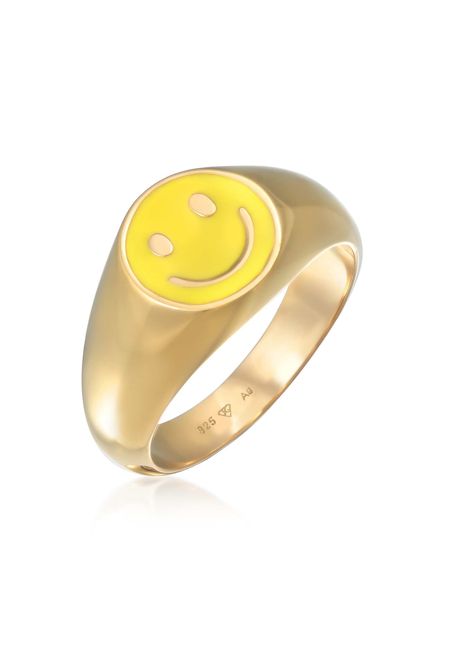 Siegelring »Ring Herren Siegelring Smiling Emaille 925 Silber«