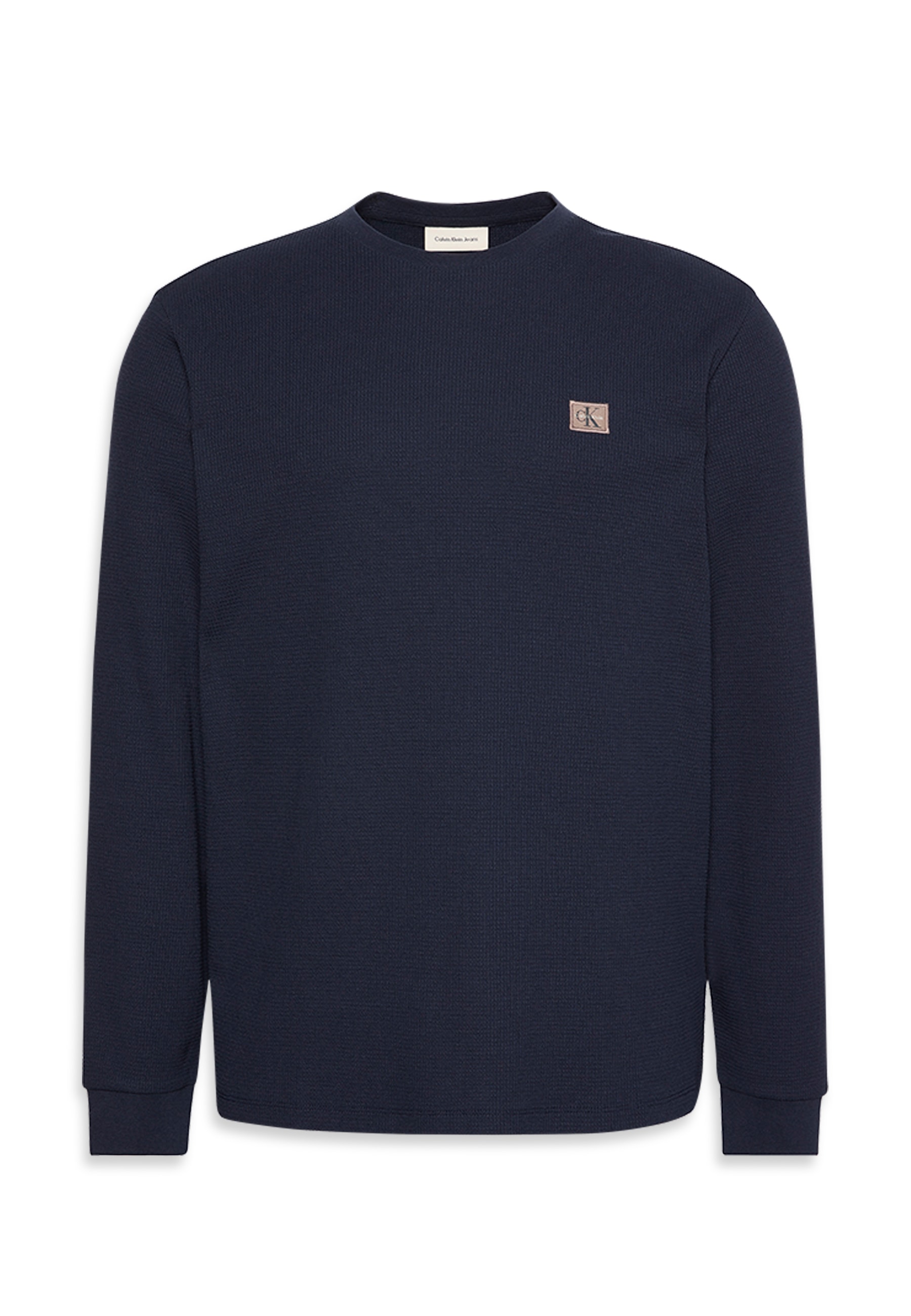 Calvin Klein Jeans Langarmshirt »LS WAFFLE BADGE CREWNK TEE«, Mit Rundhalsausschnitt