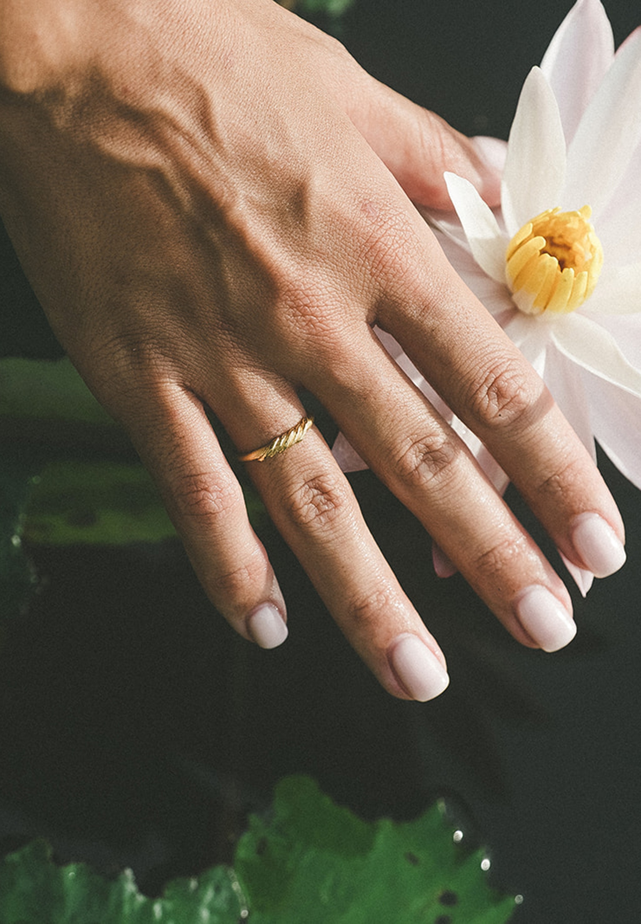 HAZE & GLORY Silberring »Ring Welle 375 Gelbgold - Wave«