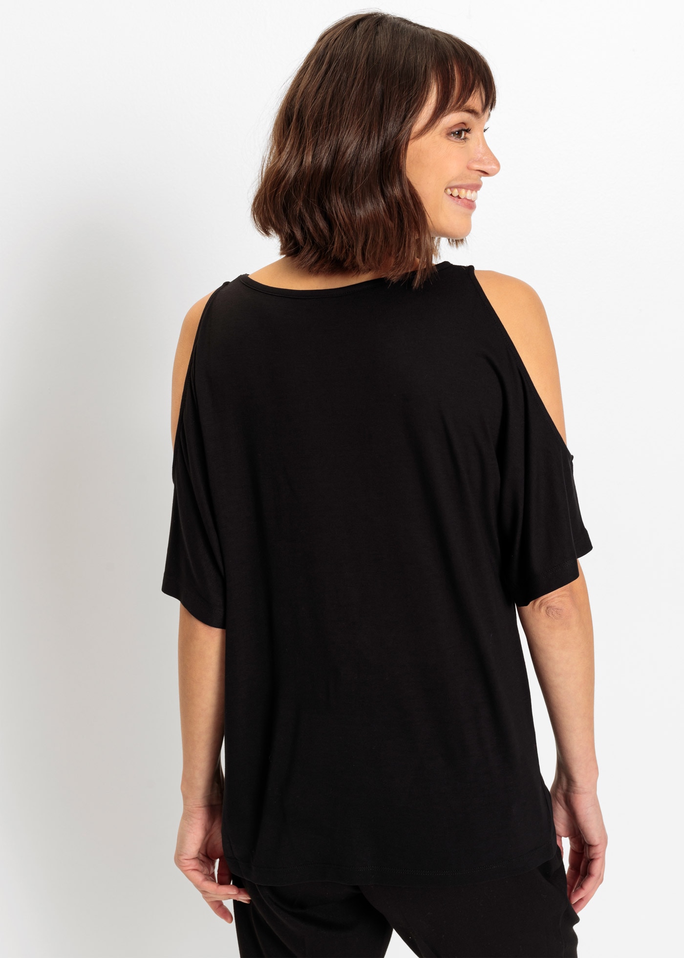 bonprix T-Shirt »Cold-Shoulder-Shirt aus Viskose« Cold-Shoulder-Shirt aus Viskose