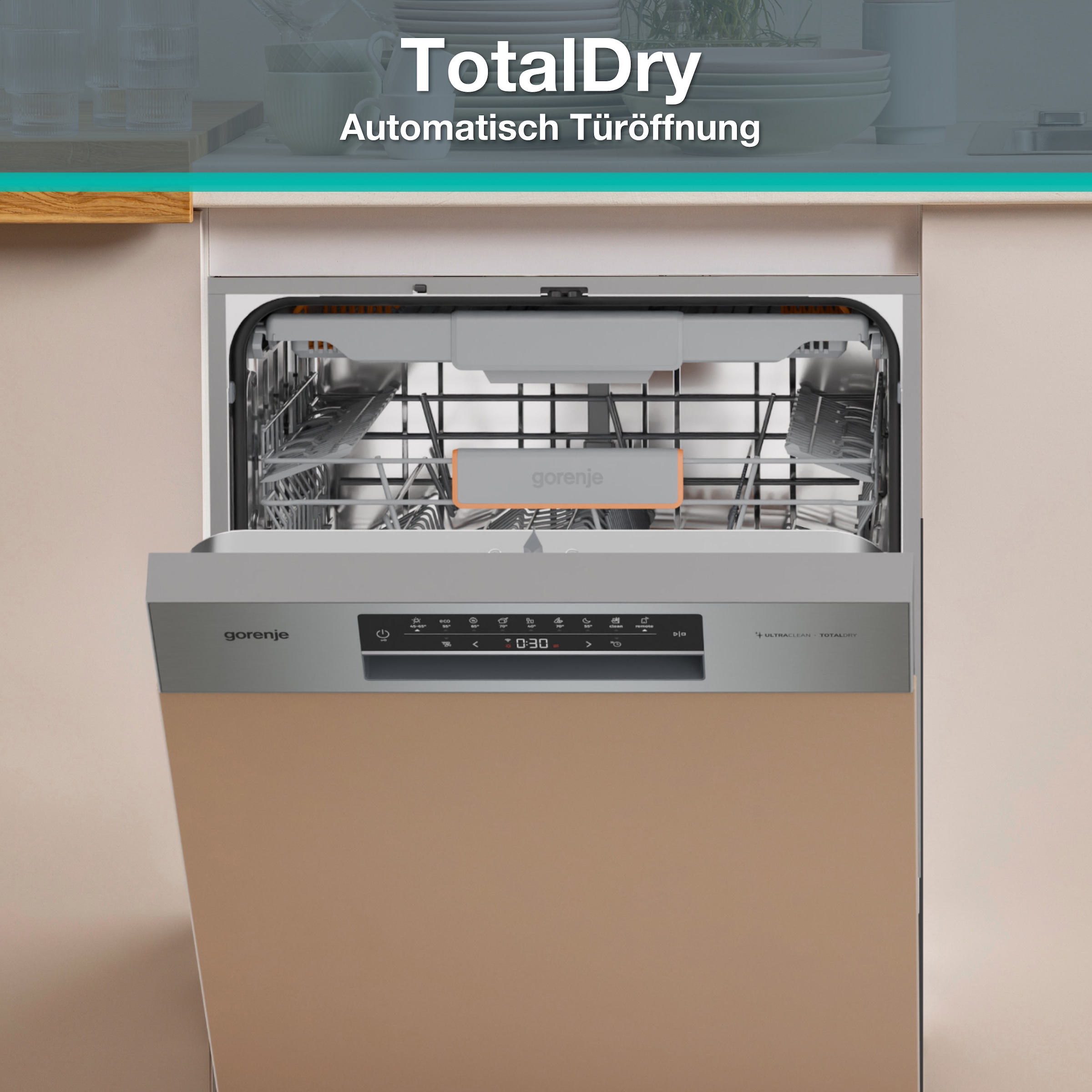GORENJE teilintegrierbarer Geschirrspüler »GI673A92X« 9,4 l 16 Maßgedecke TotalDry - auto. Türöffnung