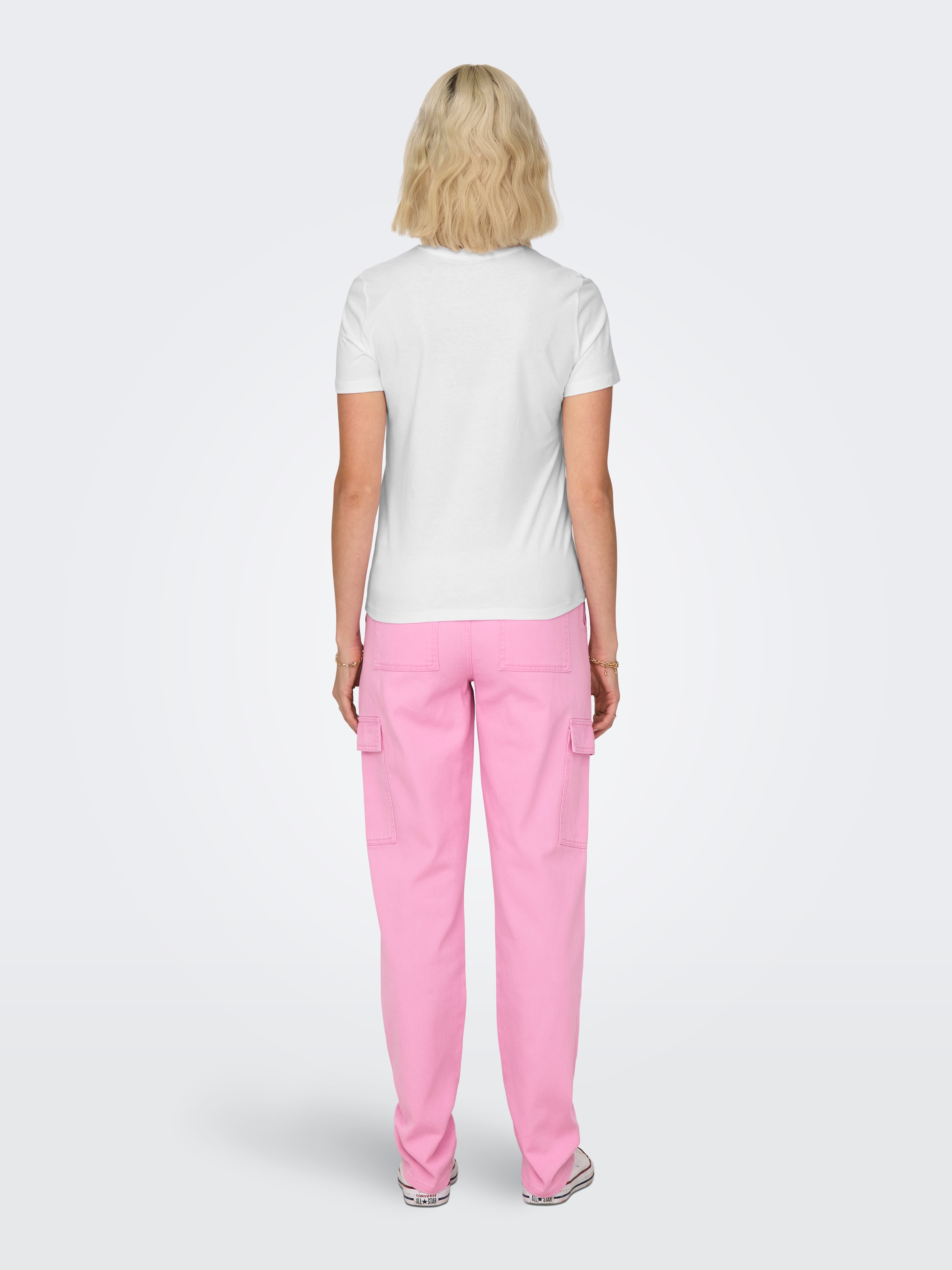 ONLY Kurzarmshirt »ONLPOLLY LIFE REG S/S POCKET TOP BOX JRS« Baumwolle, regular fit, Rundhals