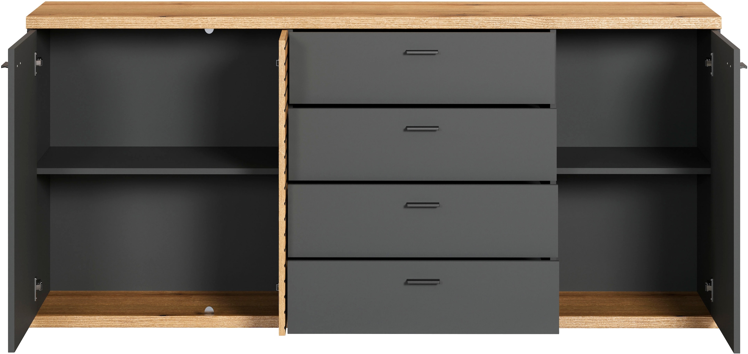 INOSIGN Sideboard »Galway«, Kommode mit angesagter Rillenoptik und Soft-Close - 186/42/85 cm