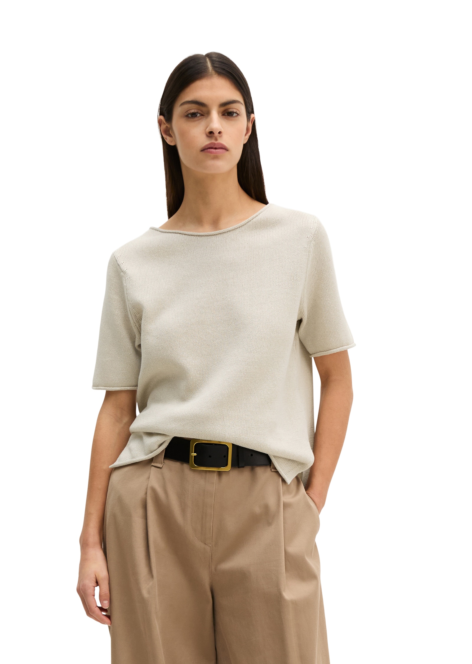 Marc O'Polo Kurzarmpullover regualr fit, mit Rollkanten