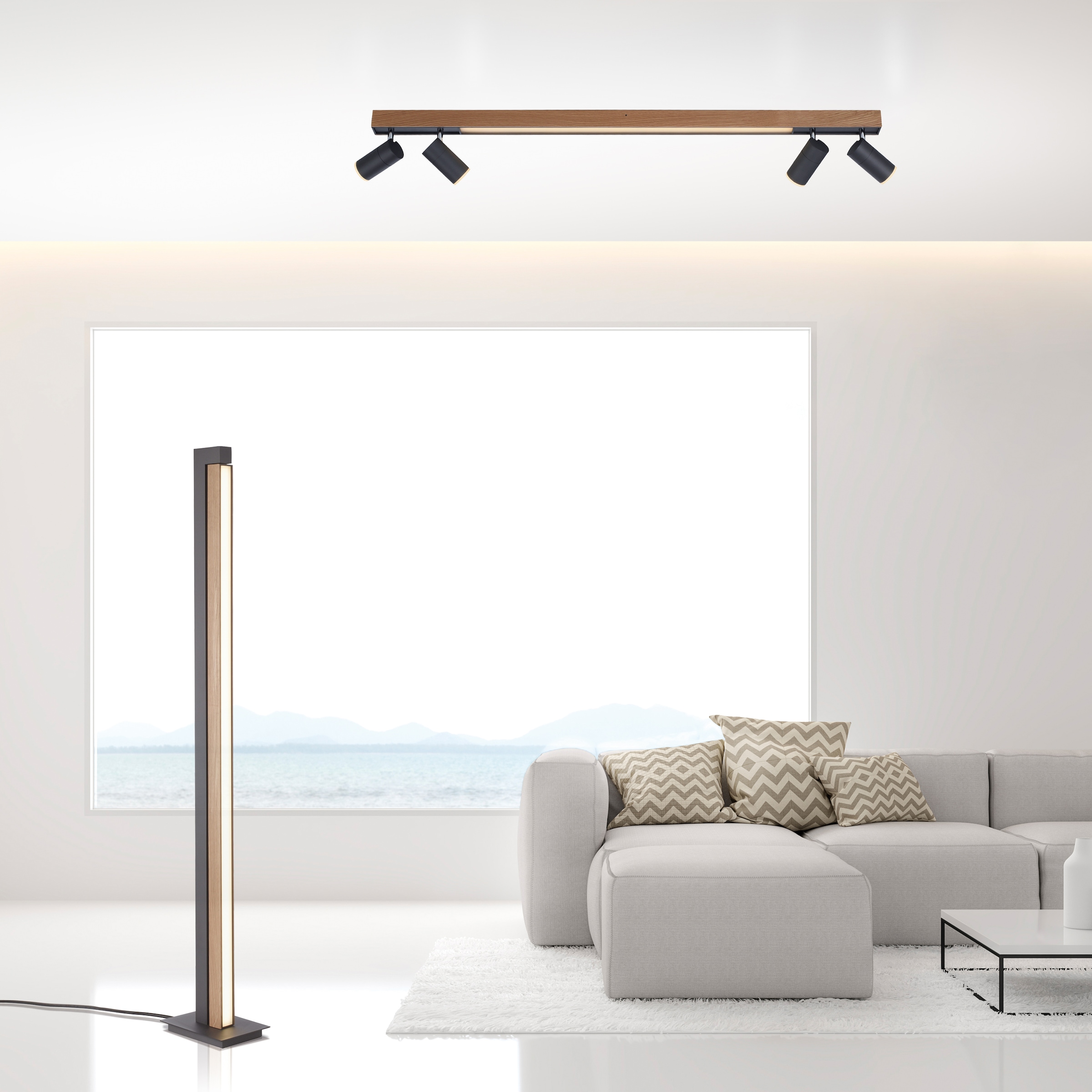 Neuhaus PURE LED Stehlampe »PURE Lines Floor« LED-Board 1 Stk. warmweiß - kaltweiß Lichtquelle bis 180° drehbar, CCT, dimmbar