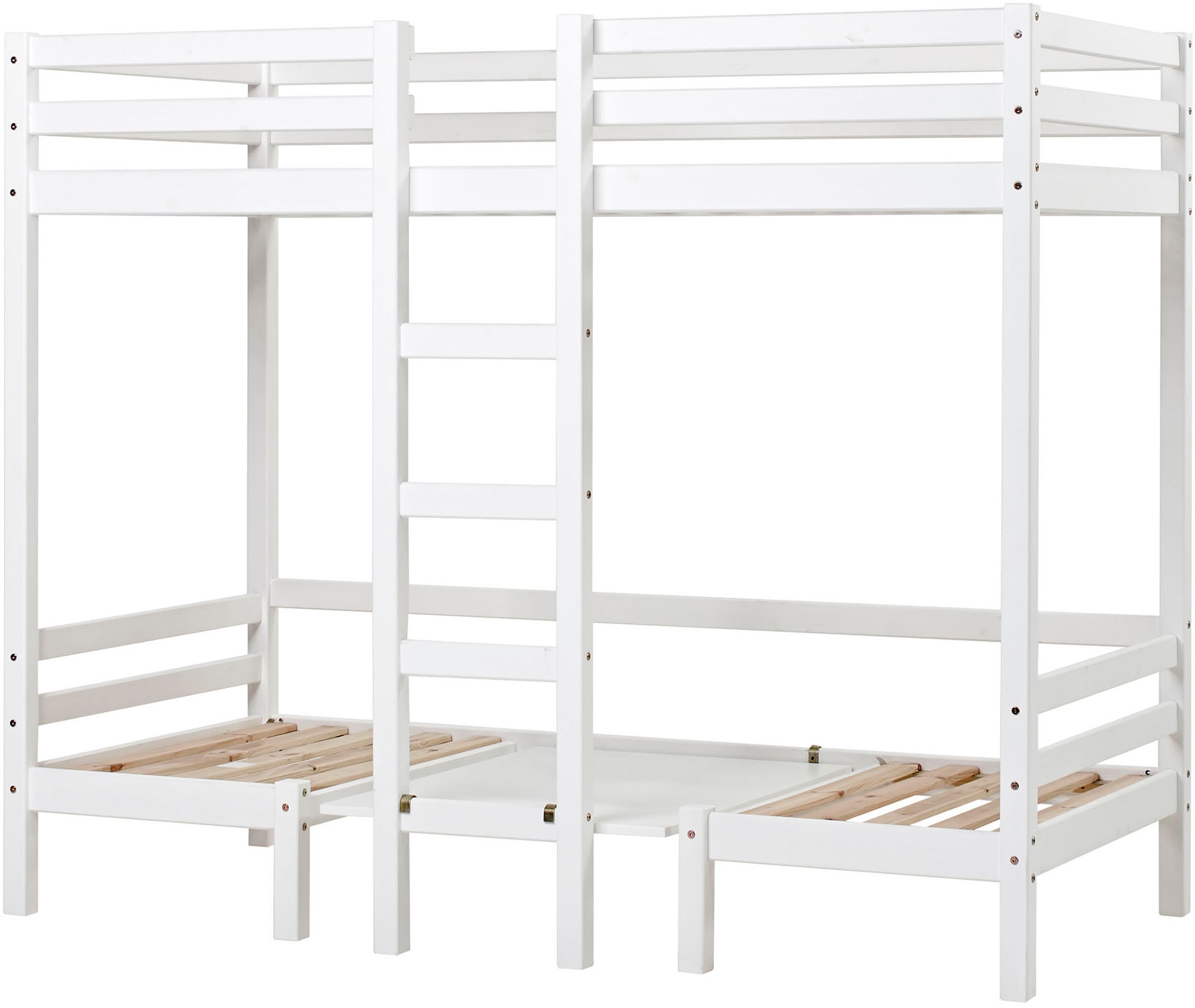 Hoppekids Hochbett »ECO Dream, Kinderbett mit Funktion - Praktisch & flexibel« Unteres Bett nutzbar als Bett oder Sitzgruppe. Matrazenbezug: PINK