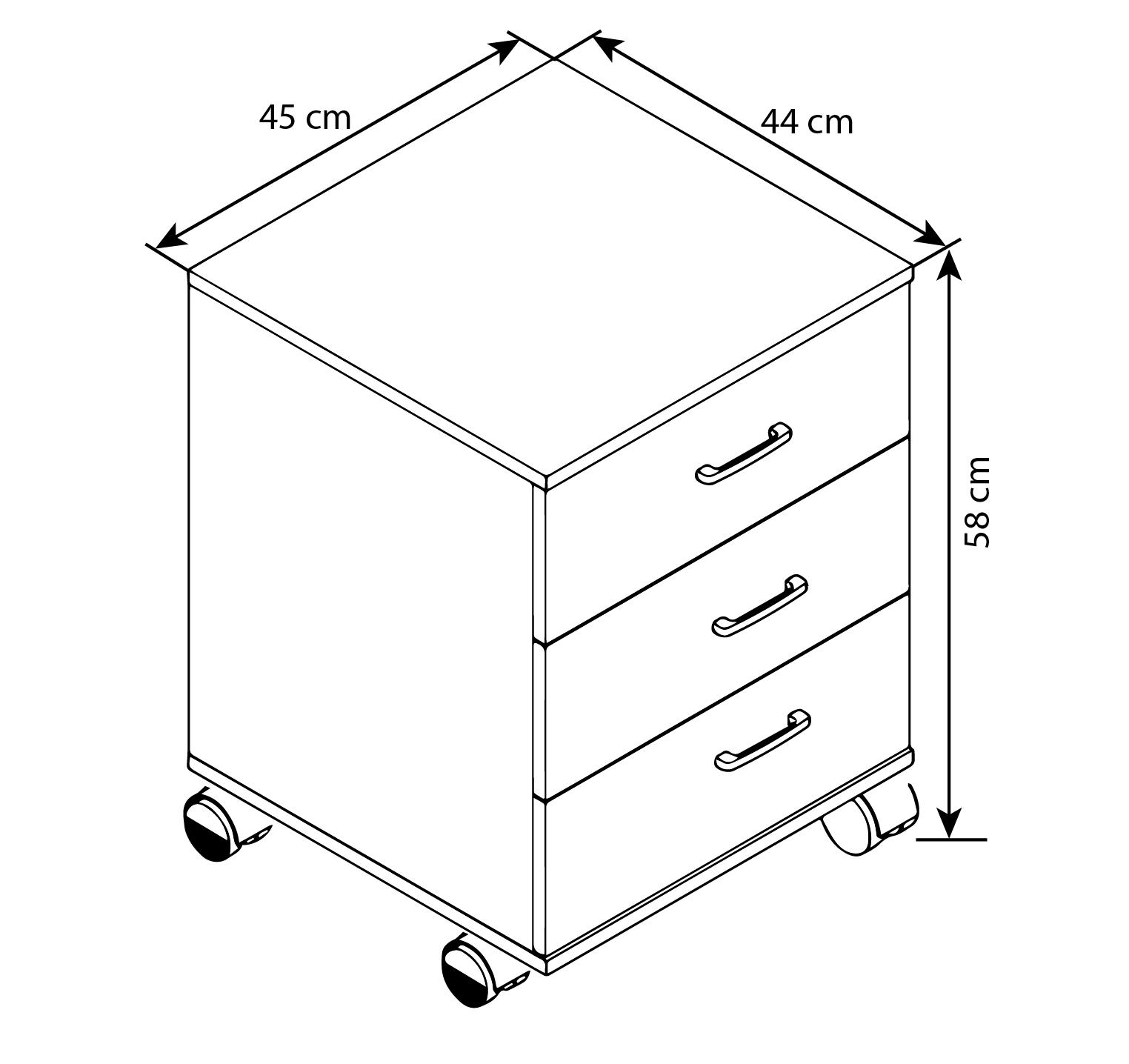 VCM Container »Holz Rollcontainer Bürocontainer Schublade Tobila«, (1 St., VCM Tobila)