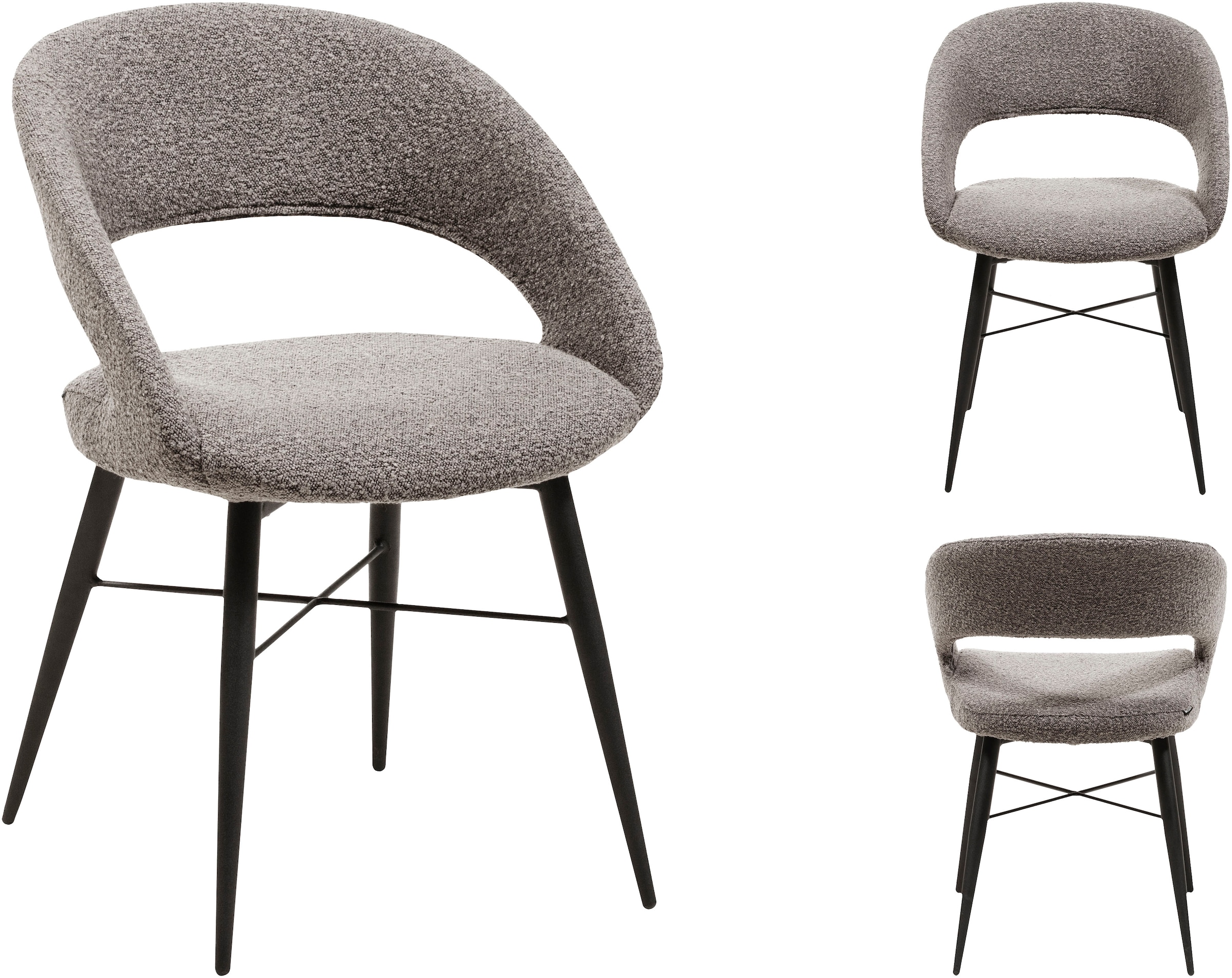 OMG Design Esszimmerstuhl »Marley«, (Set), 1 St., Stoff, mit modernem Cut-Out, Bouclé Bezug
