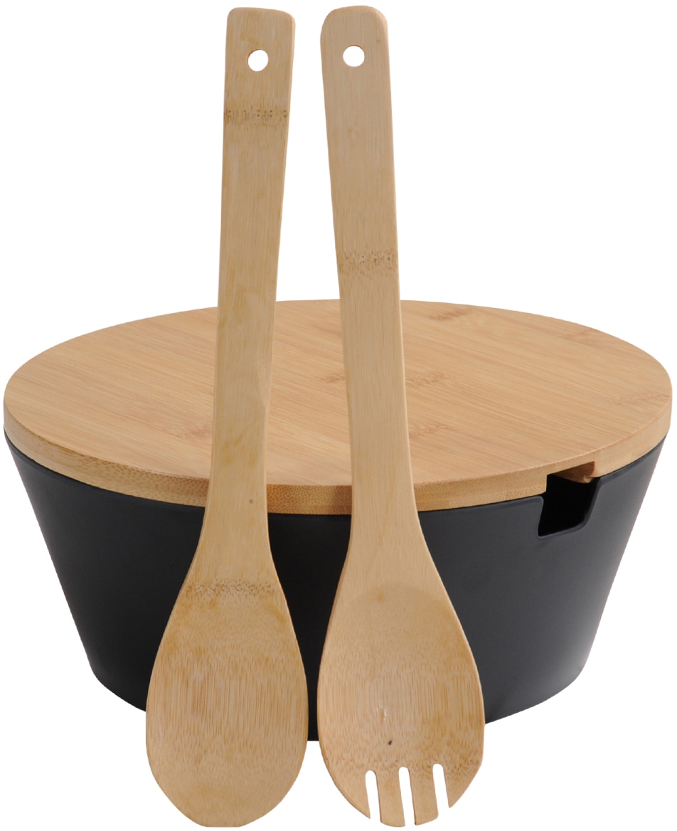 KESPER® Salatschüssel, aus Kunststoff, inkl. Salatbesteck