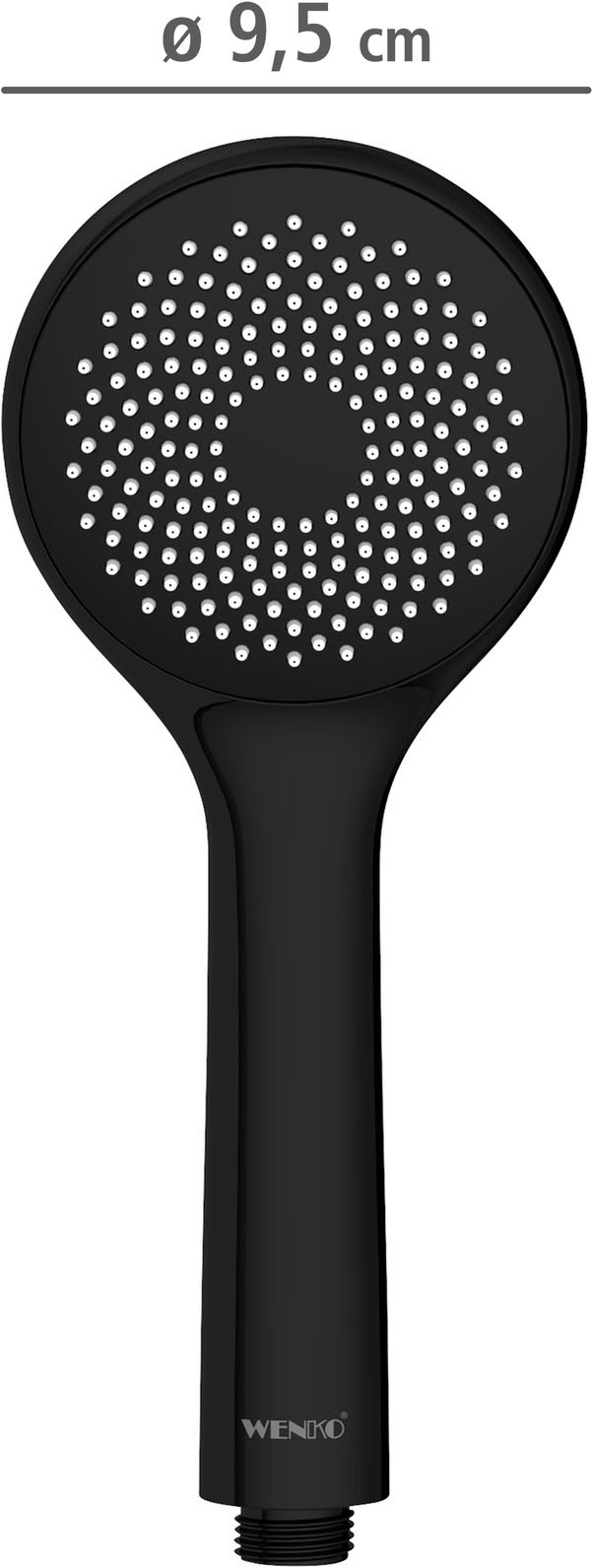 WENKO Handbrause »Watersaving« Schwarz matt, Ø 9,5 cm