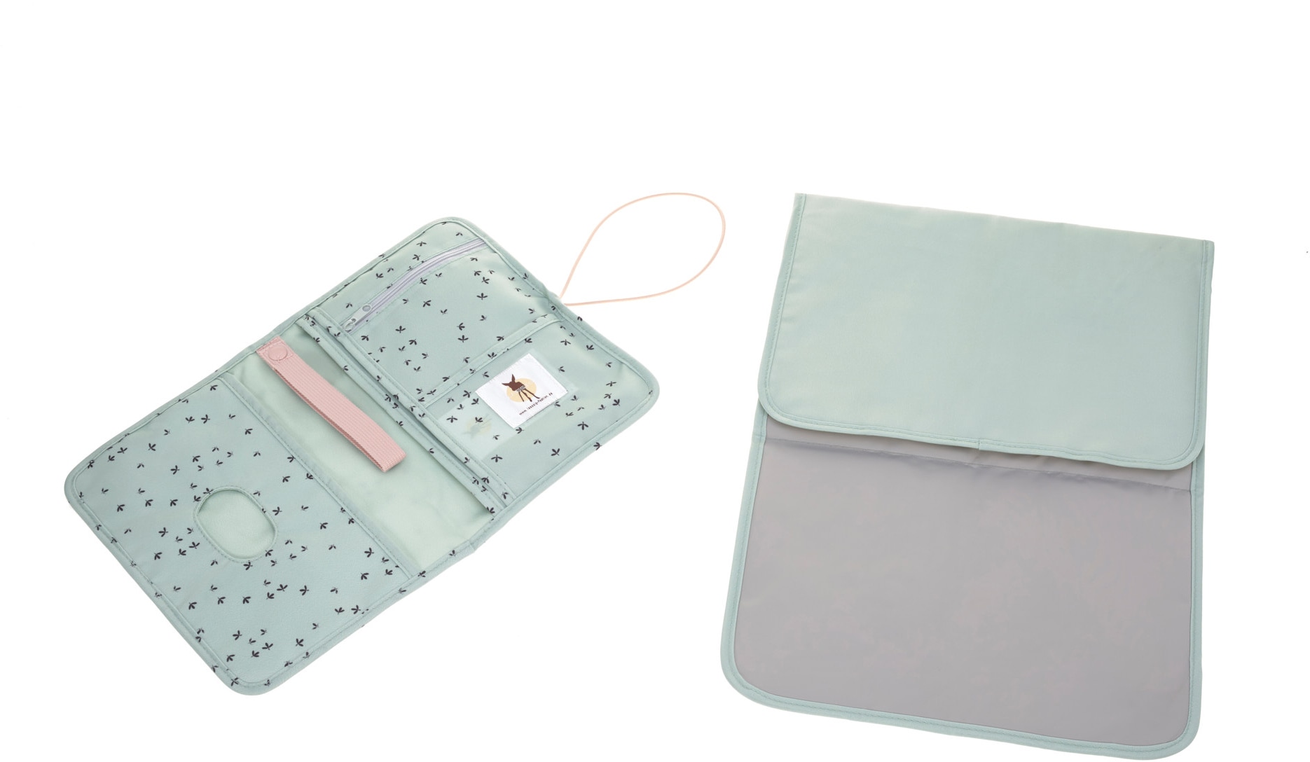 LÄSSIG Windeltasche »Casual, Changing Pouch, Floral Mint«, PETA-approved vegan