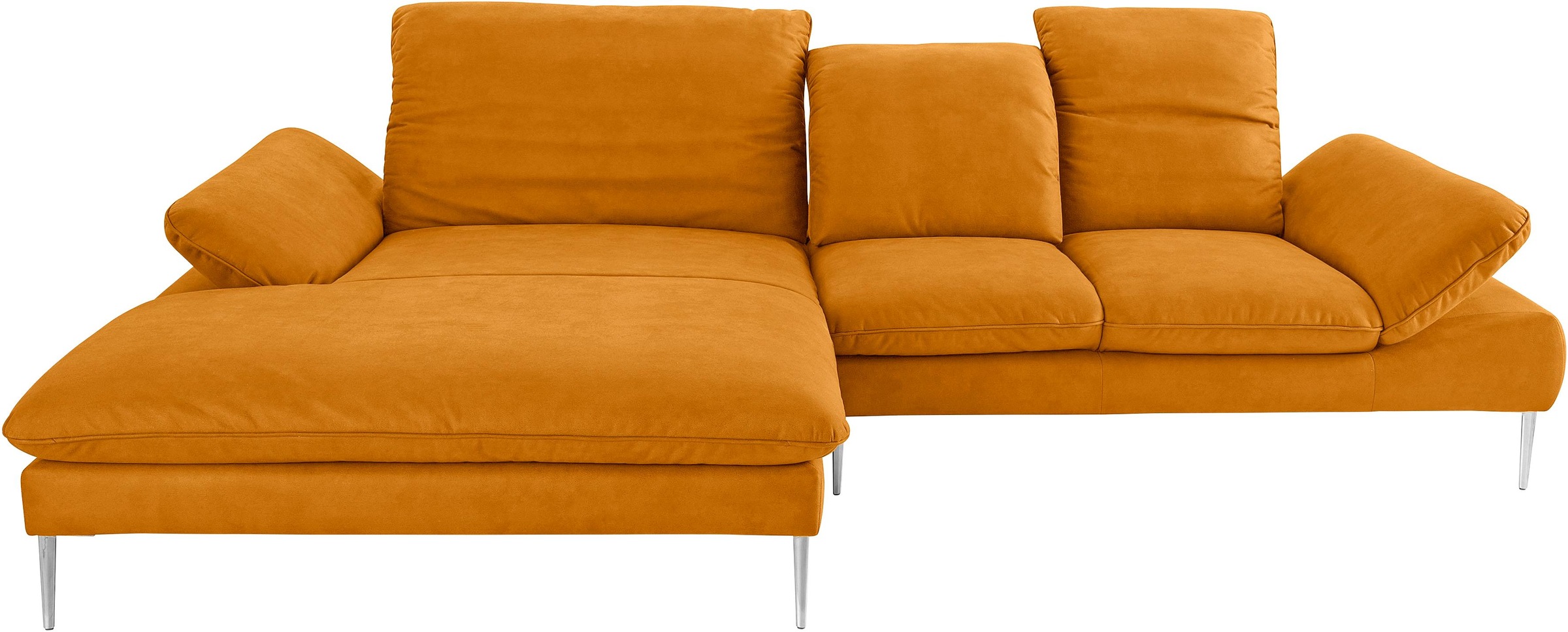 W.SCHILLIG Ecksofa »enjoy&MORE, Designsofa, elegant und bequem, L-Form«, mit Sitztiefenverstellung, Füße Chrom glänzend, Breite 310 cm
