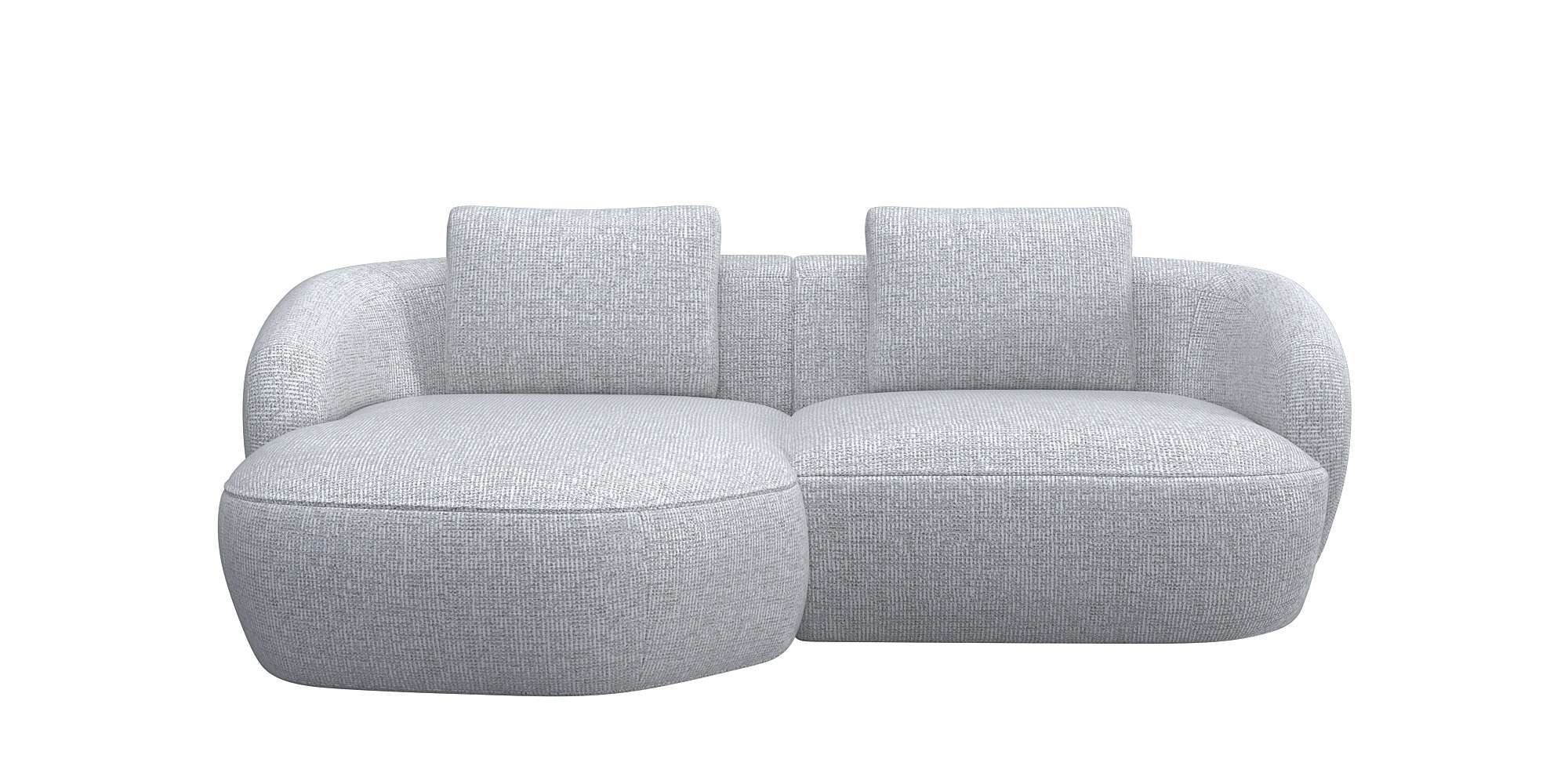 FLEXLUX Wohnlandschaft »Torino, rund, L-Form, Sofa-Ecke mit Recamiere, Longchair-Sofa«, Modernes, organisches Sofa-Design, Kaltschaum, Wellenunterfederung