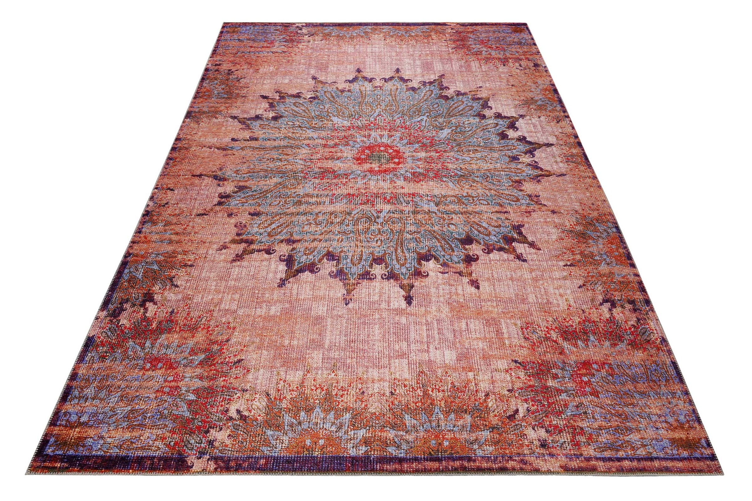 Wecon home Teppich »Rooftop« rechteckig 6 mm Höhe Vintage, Baumwolle, Kurzflor, Wohnzimmer, Schlafzimmer, Orient