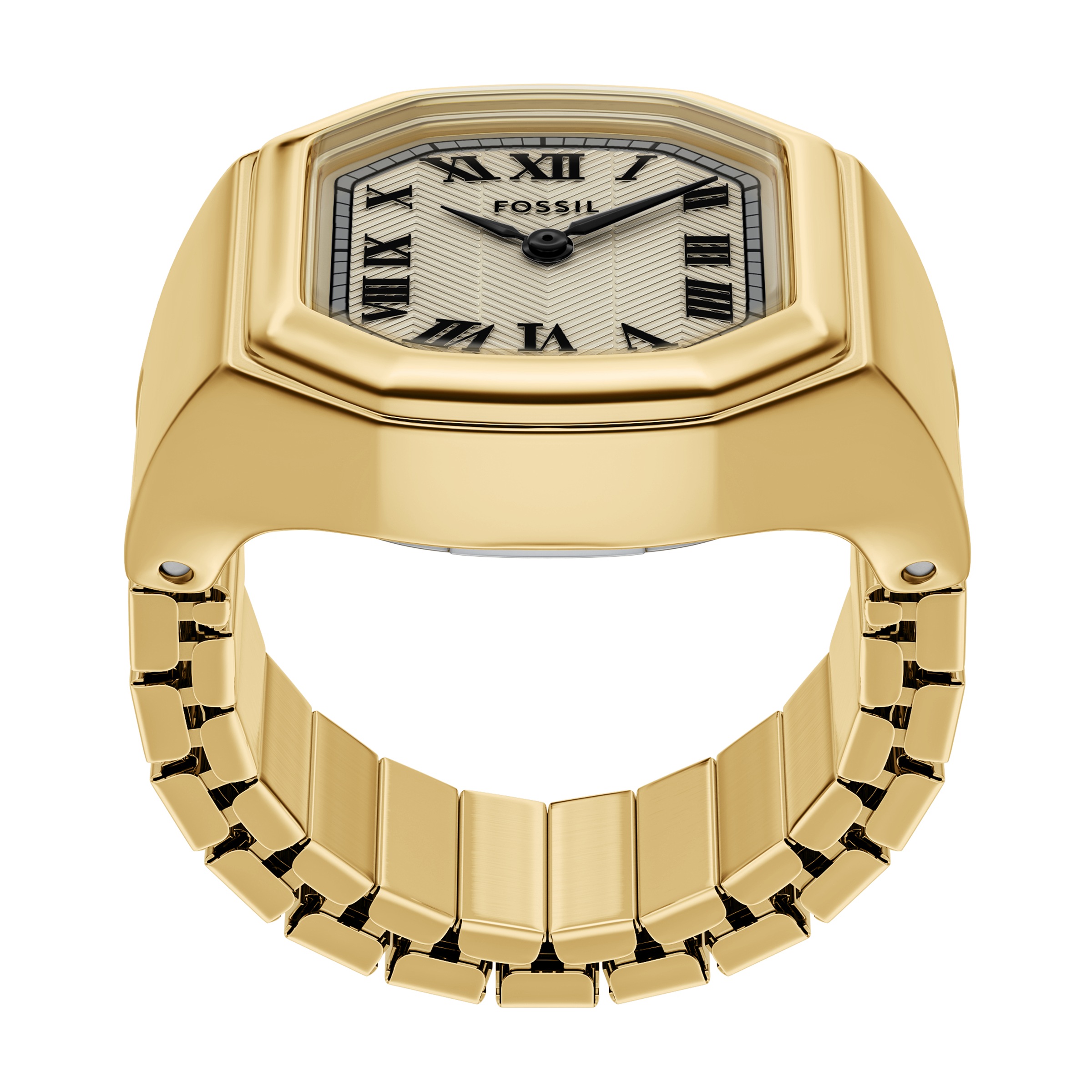 Fossil Quarzuhr »HARLOW WATCH RING« Armbanduhr, Damenuhr, Edelstahlarmband, analog