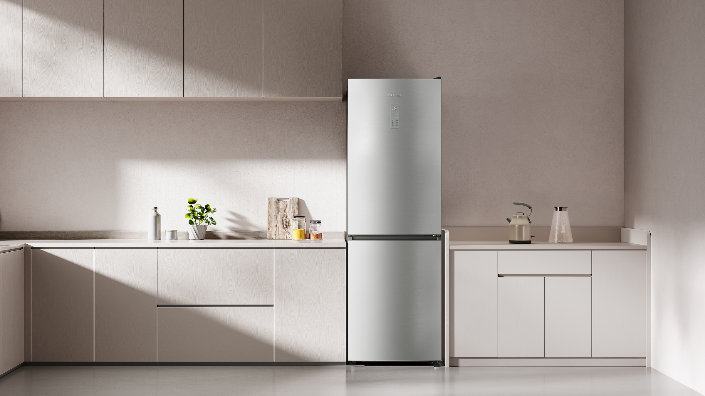 Dreame Kühl-/Gefrierkombination »DRB400WMBDEU« 185 cm hoch 59,5 cm breit Viel Platz, Leise, Modernes Design