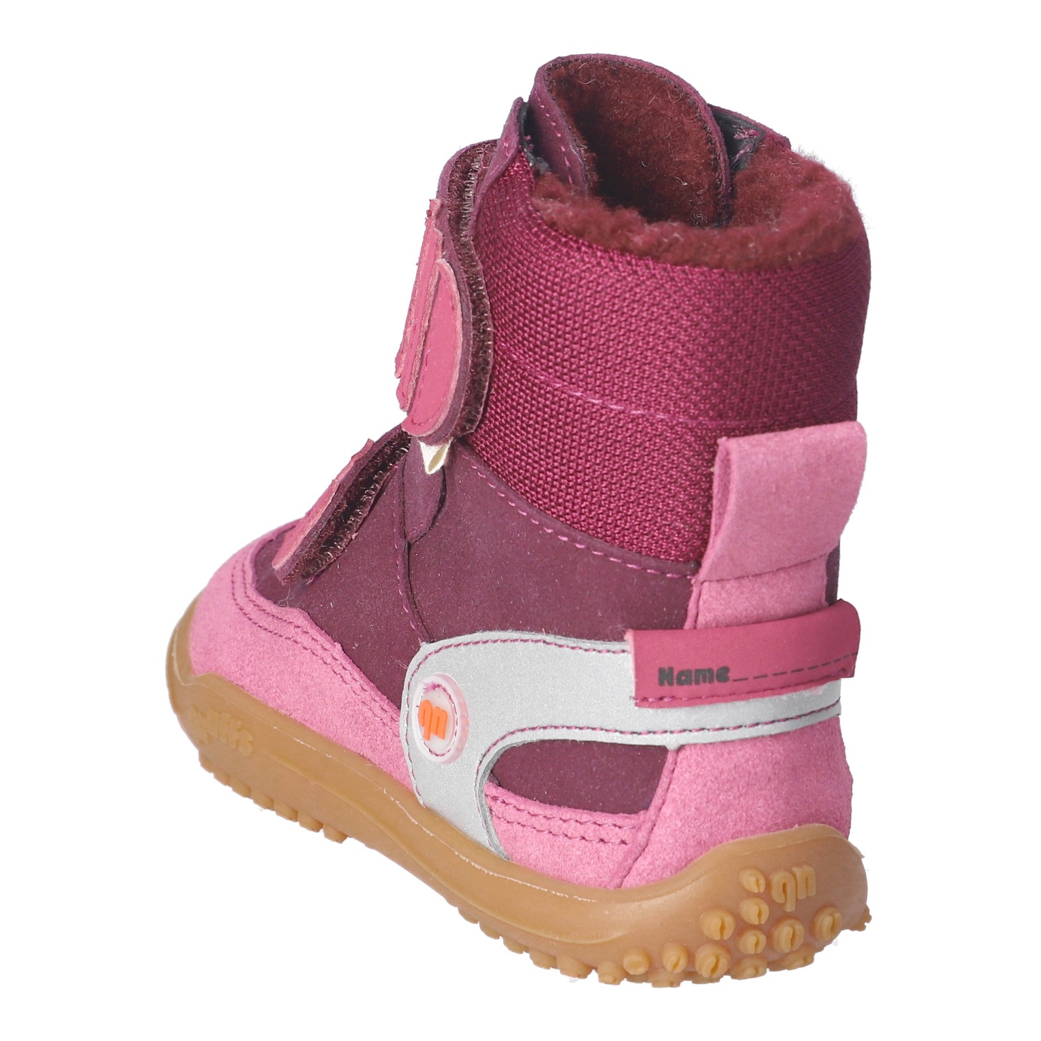 qnuffs Barfußschuh »TANNE«  Klettboots, Winterboots mit praktischem Namensschild an der Ferse
