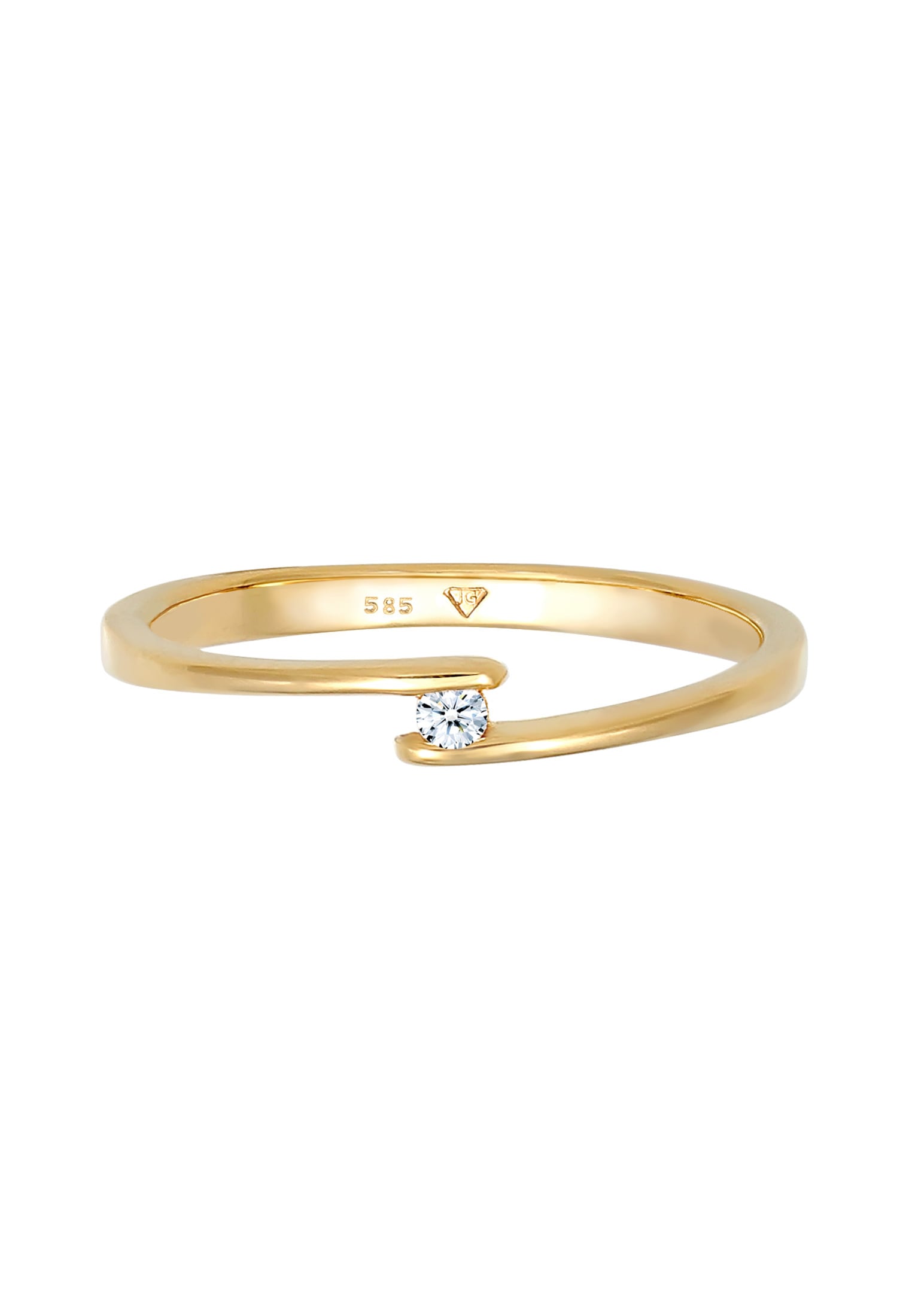 Elli DIAMONDS Verlobungsring »Ring Diamant Weiß Brillantschliff (0.03 ct ct) 585 Gelbgold«