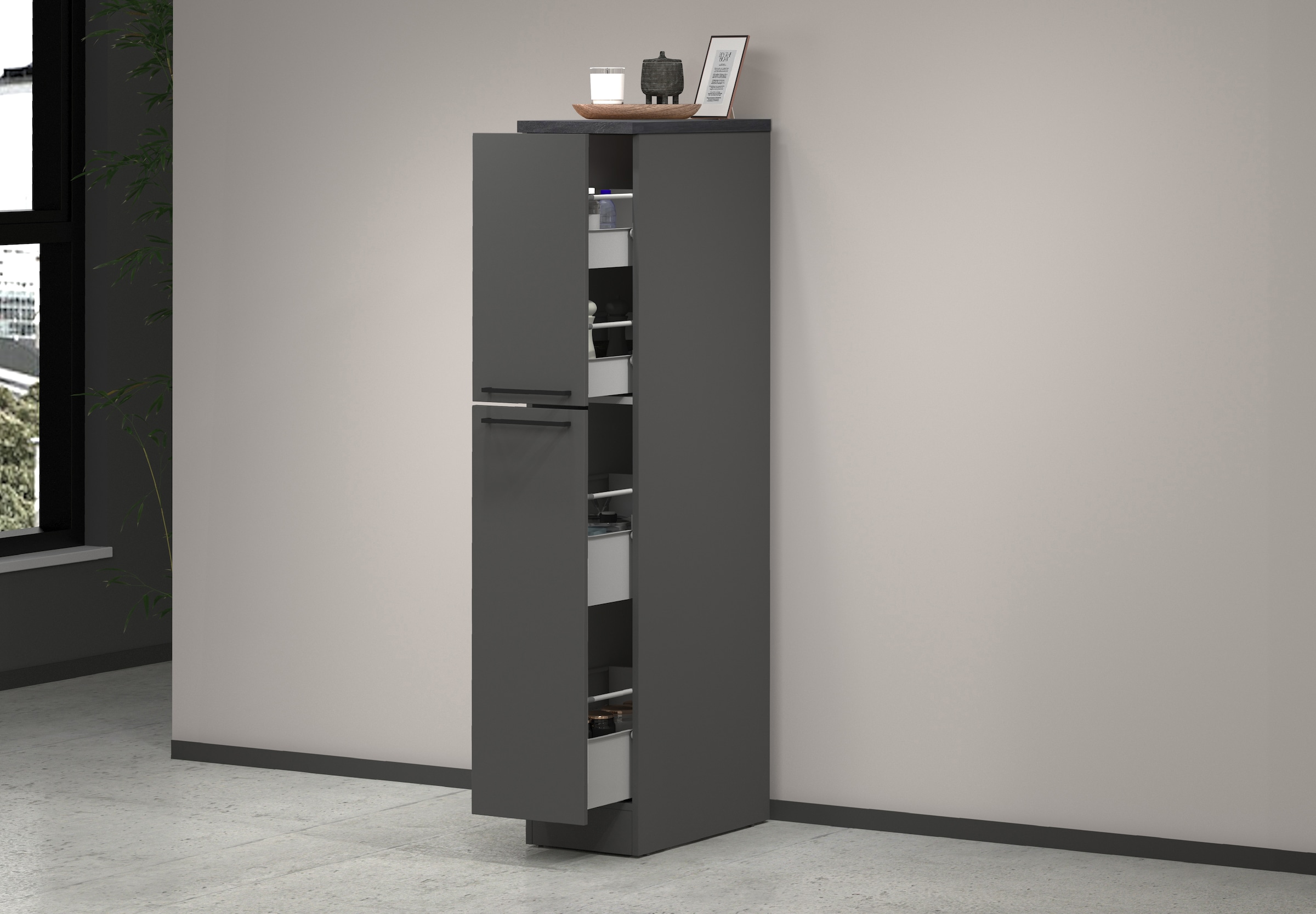 KOCHSTATION Apothekerschrank »KS-Sole« Breite 30 cm, 2 Auszüge, 4 Fächer