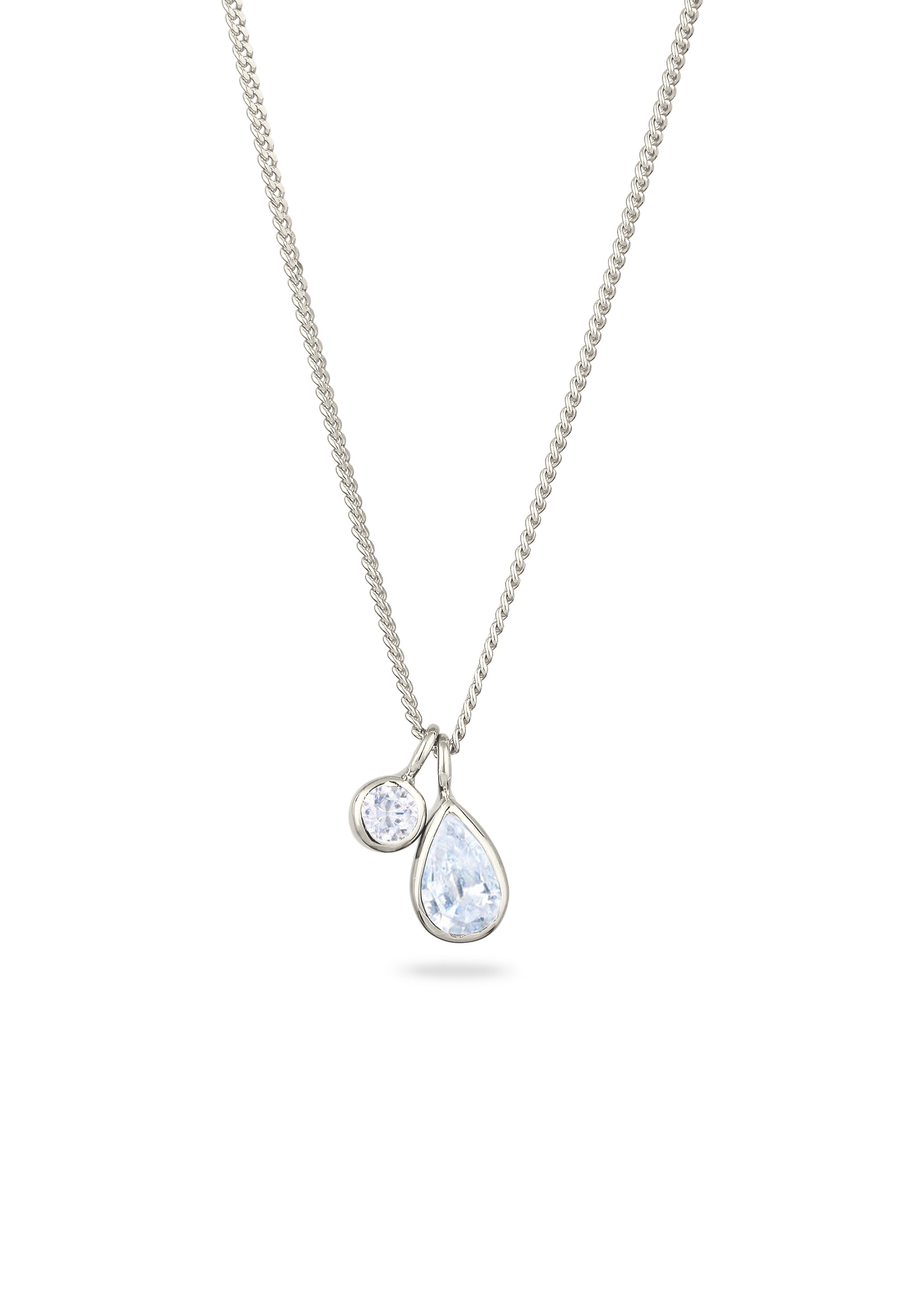 Elli Silberkette »Halskette Anhänger Tropfen Zirkonia Weiß 925 Sterling Silber«