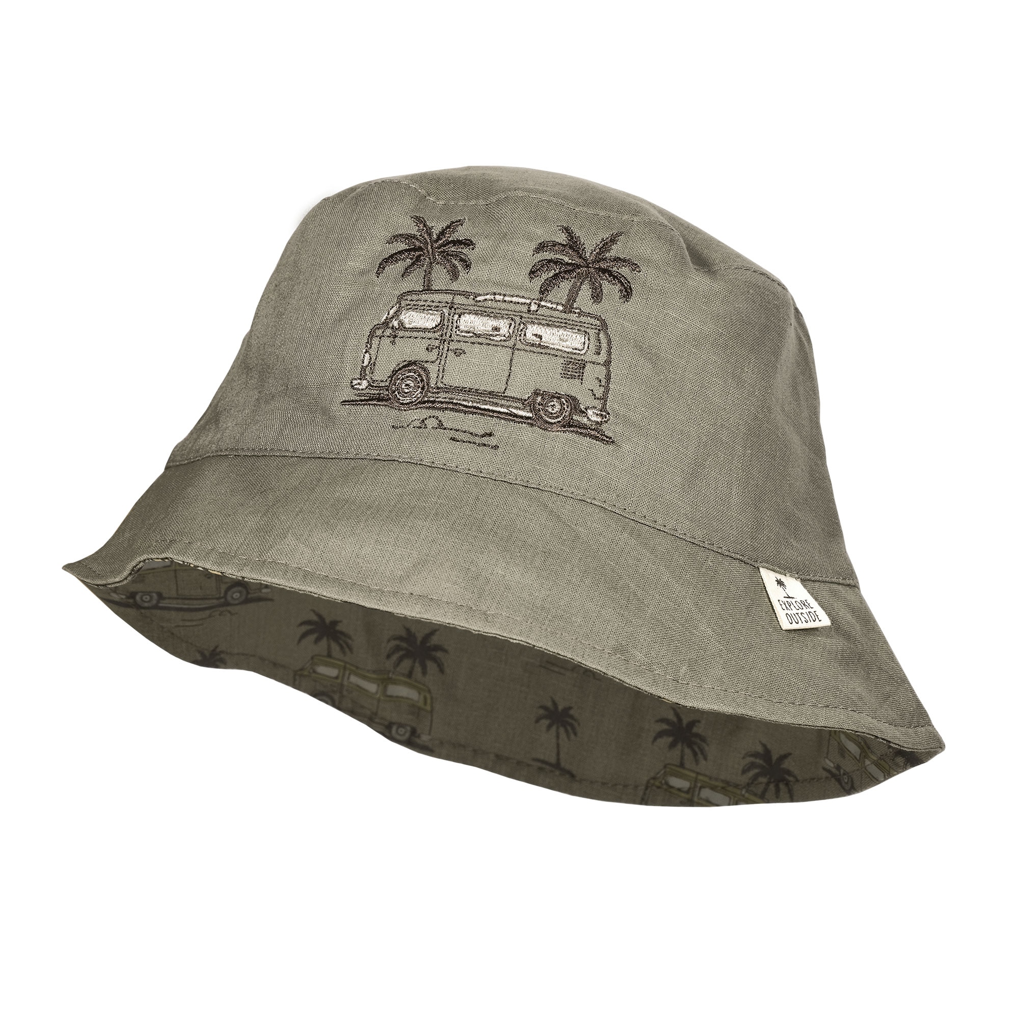 MAXIMO Fischerhut 1 Stk. Leinen-Mix, Camping-Motiv, Jungen, Kids