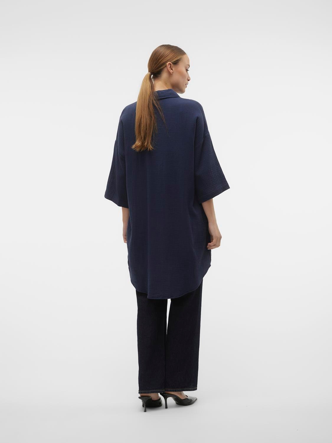 Vero Moda Hemdblusenkleid »VMNATALI 3/4 LONG OVERSHIRT NOOS«, mit 3/4 Ärmel