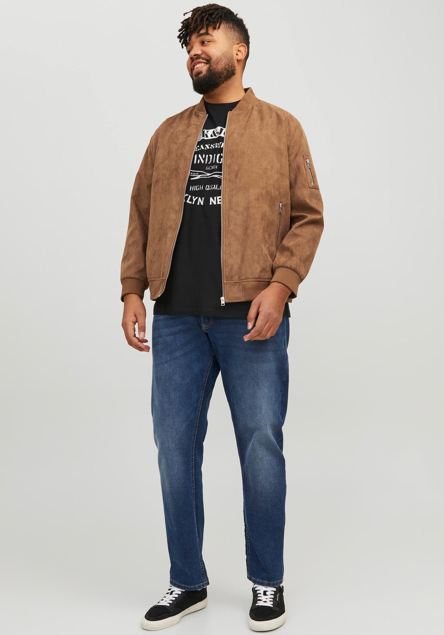 Jack & Jones PlusSize Blouson »JJEROCKY FAUX SUEDE BOMBER PLS«