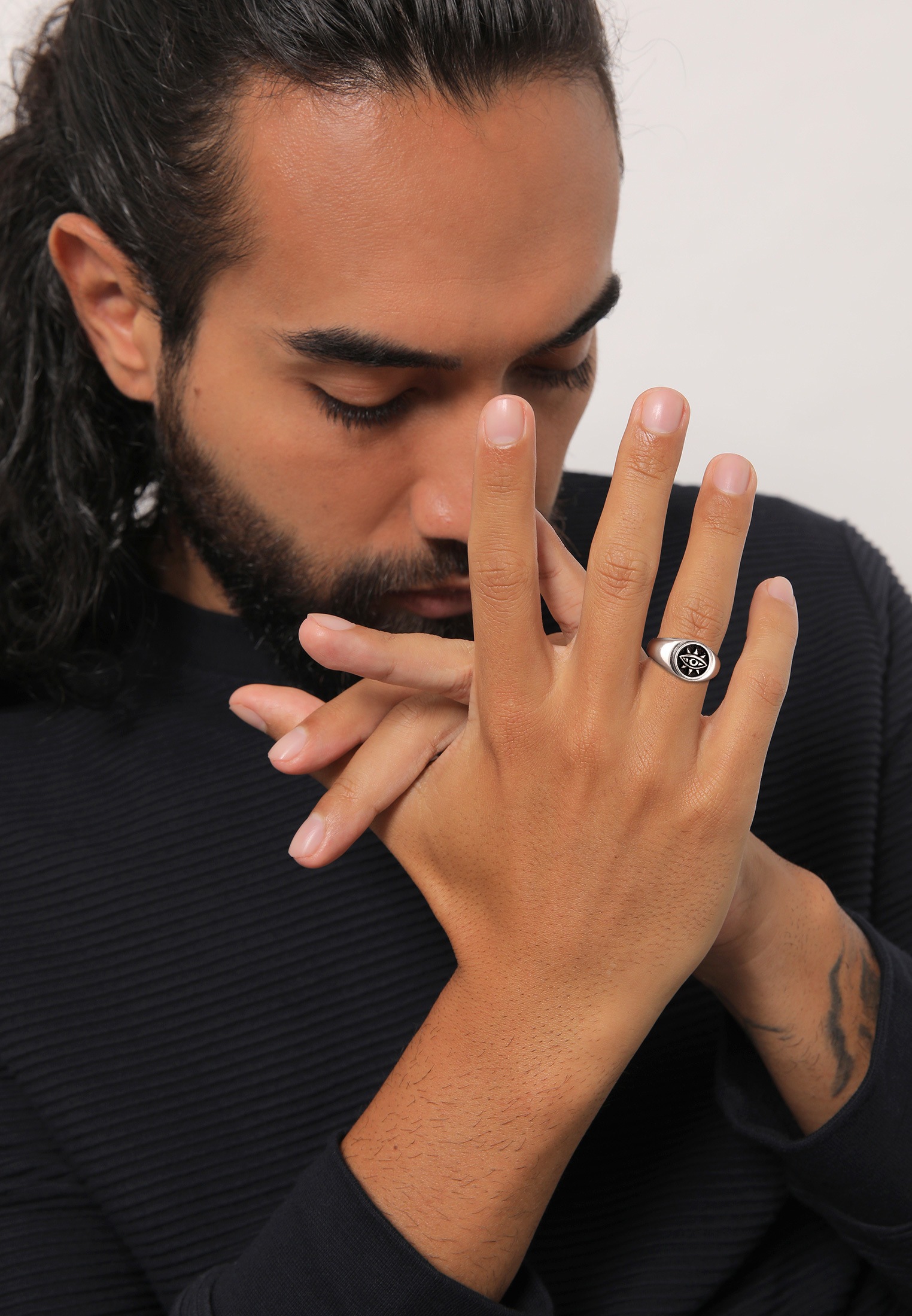 Kuzzoi Siegelring »Ring Siegelring Evil Eye 925 Sterling Silber«