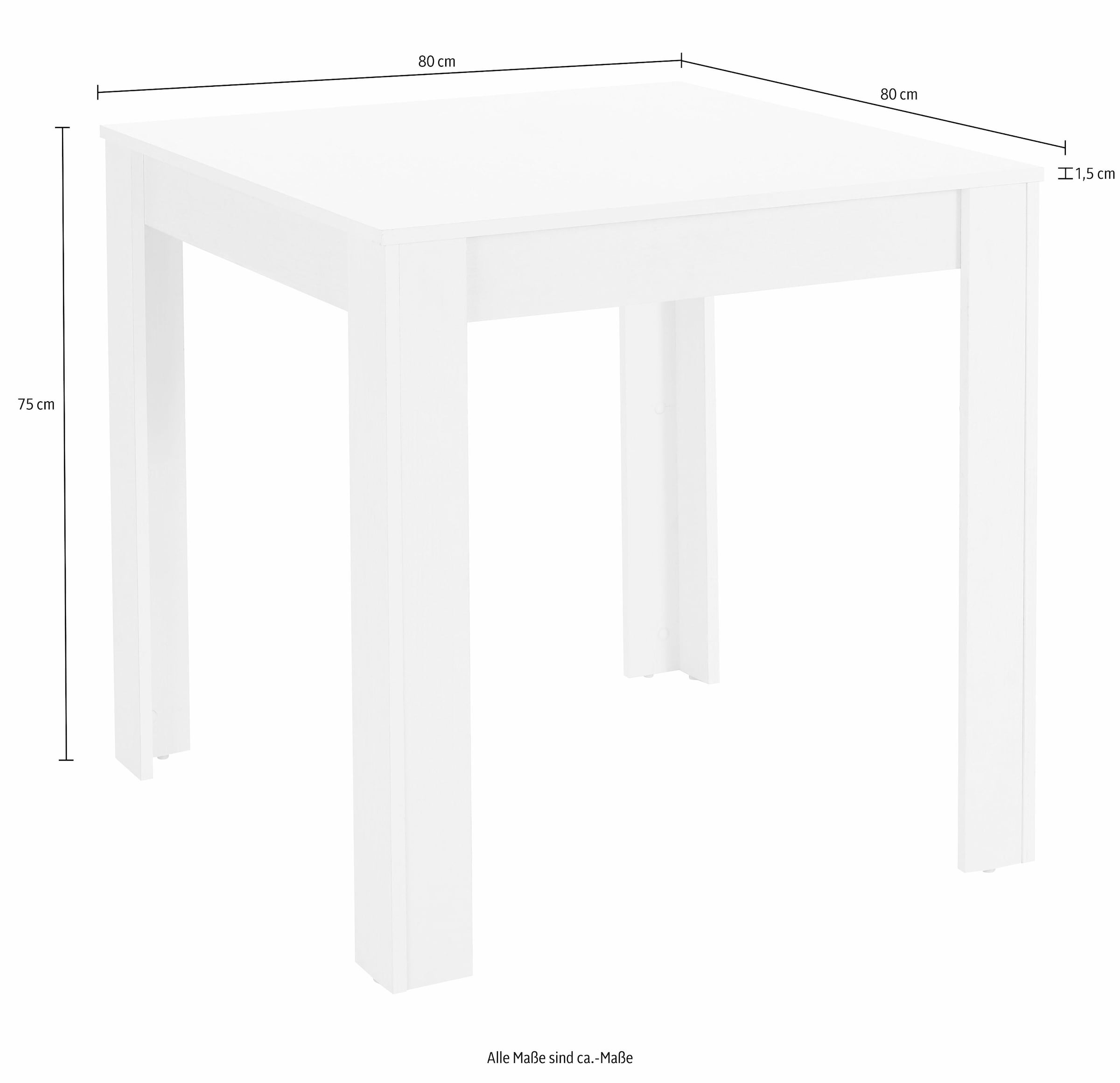 INOSIGN Essgruppe, (Set, 5 tlg.), Tischbreite 80 cm in schieferfarben