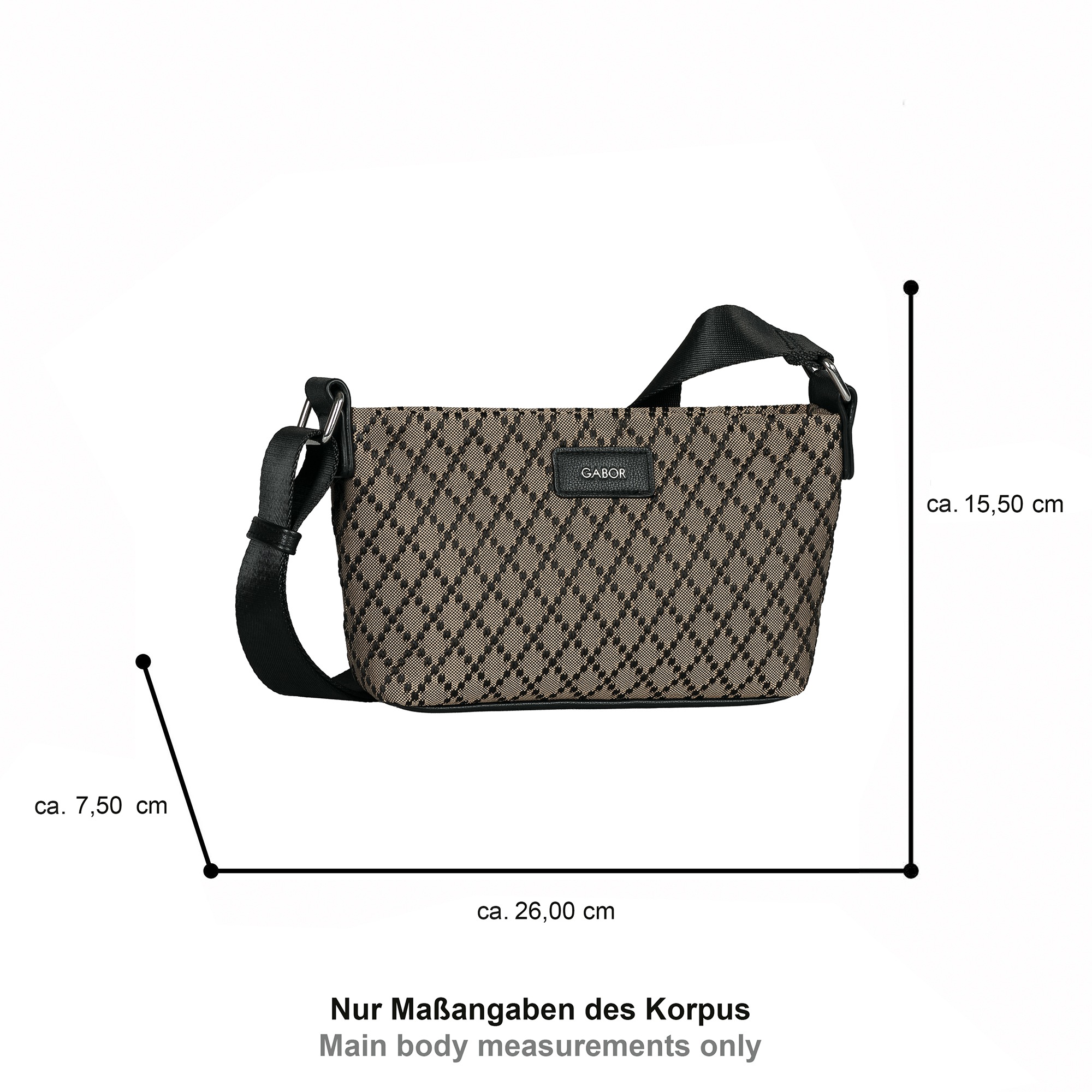 Gabor Umhängetasche »Helmea« Damen Schultertasche mit Kontrastbesatz und Logoschriftzug